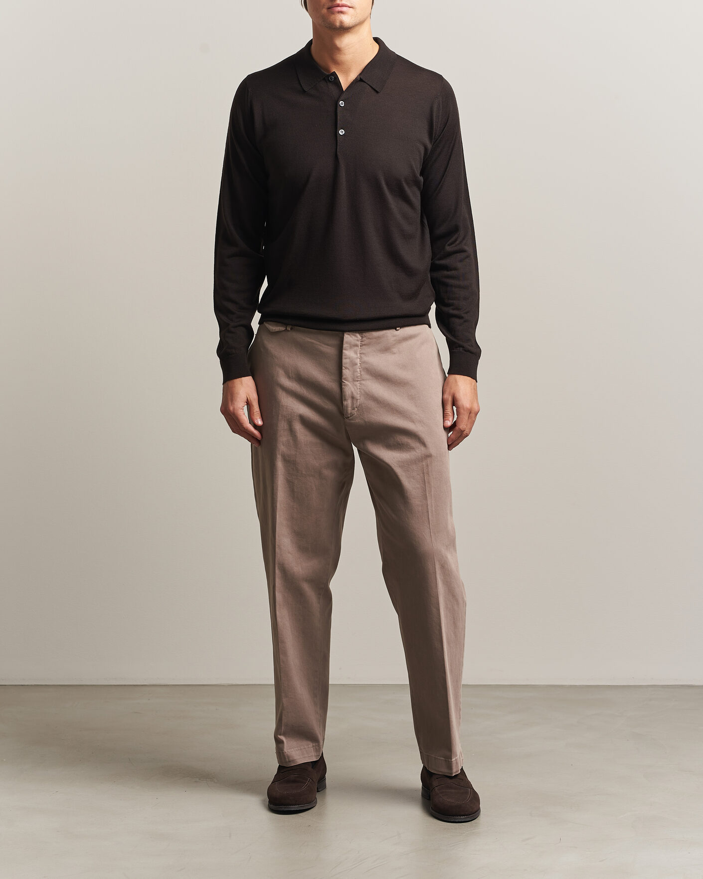 Hombres | Jerséis y prendas de punto | John Smedley | Belper Extra Fine Merino Polo Pullover Faulkner Brown