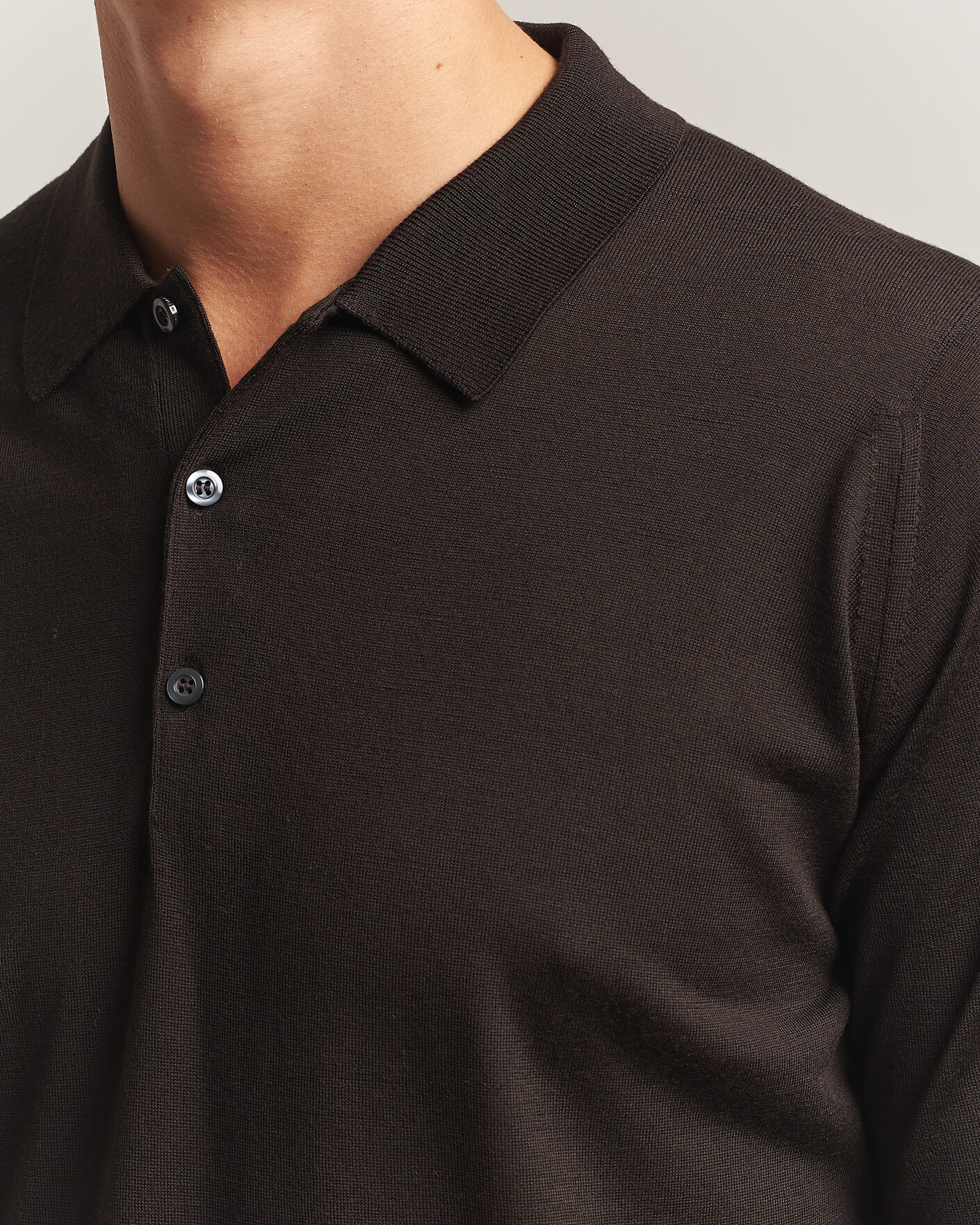 Hombres | Jerséis y prendas de punto | John Smedley | Belper Extra Fine Merino Polo Pullover Faulkner Brown
