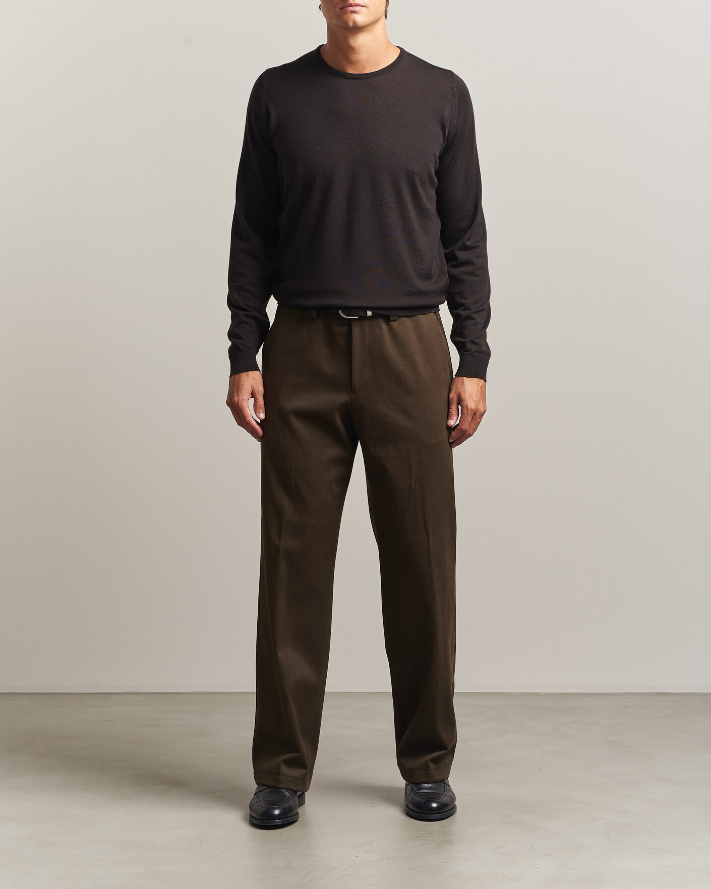 Hombres | Jerséis y prendas de punto | John Smedley | Lundy Extra Fine Merino Crew Neck Faulkner Brown