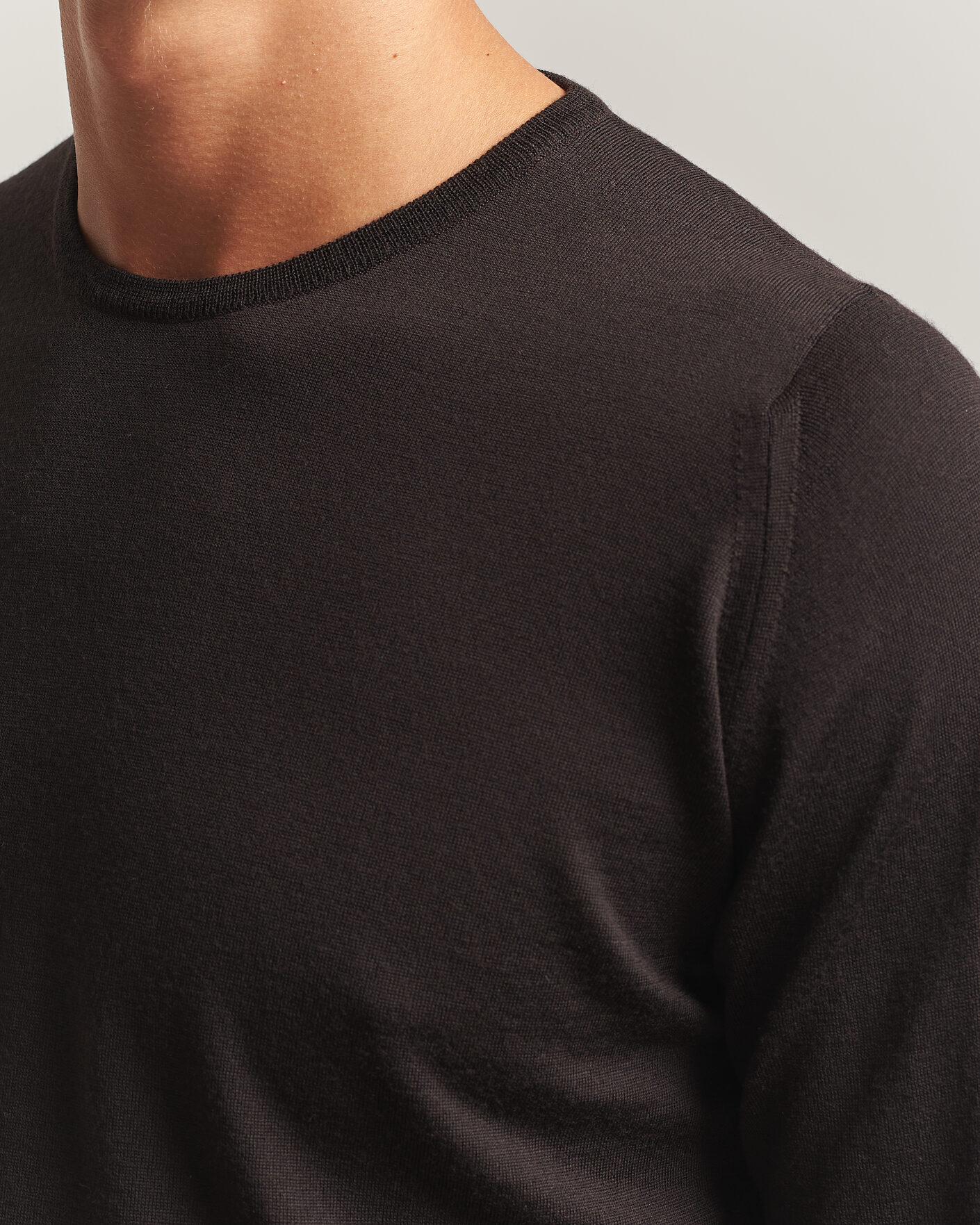 Hombres | Jerséis y prendas de punto | John Smedley | Lundy Extra Fine Merino Crew Neck Faulkner Brown