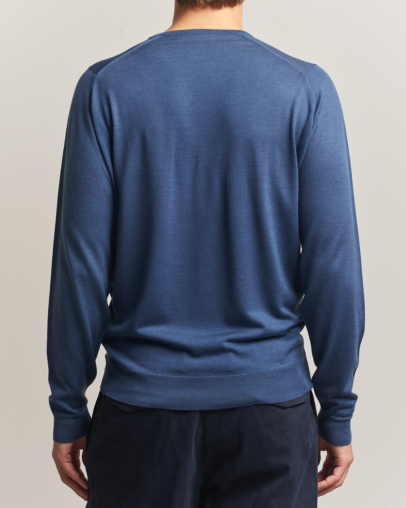 Hombres | Jerséis y prendas de punto | John Smedley | Lundy Extra Fine Merino Crew Neck Teal Firth
