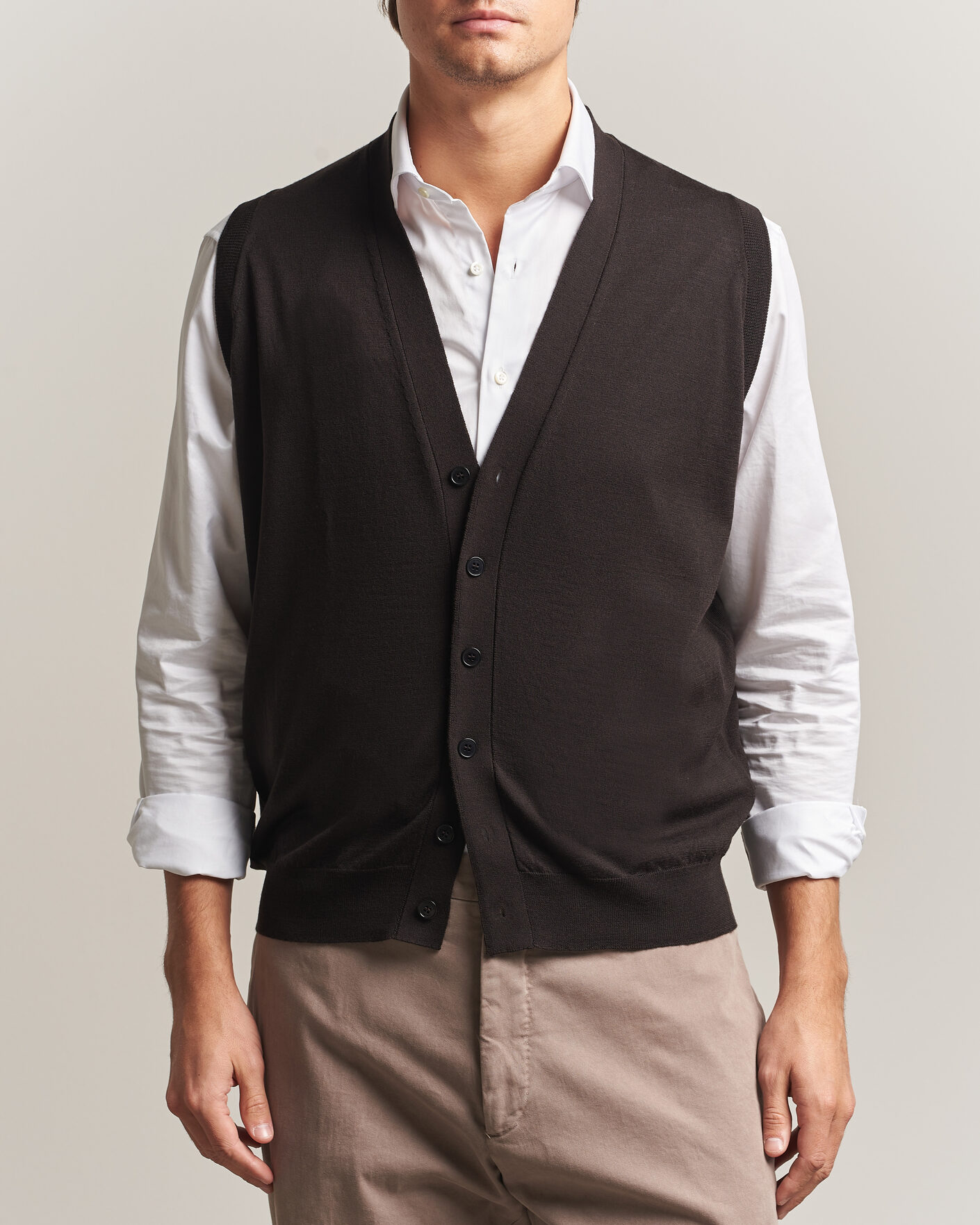 Hombres | Jerséis y prendas de punto | John Smedley | Bolton Extra Fine Merino Waistcoat Faulkner Brown