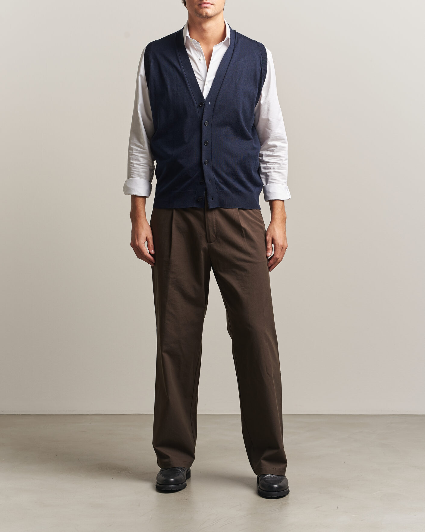 Hombres | Jerséis y prendas de punto | John Smedley | Bolton Extra Fine Merino Waistcoat Midnight