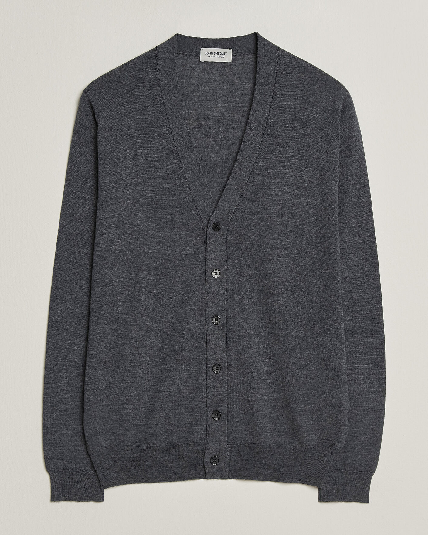 Hombres | Jerséis y prendas de punto | John Smedley | Bradrick Extra Fine Merino Cardigan Charcoal