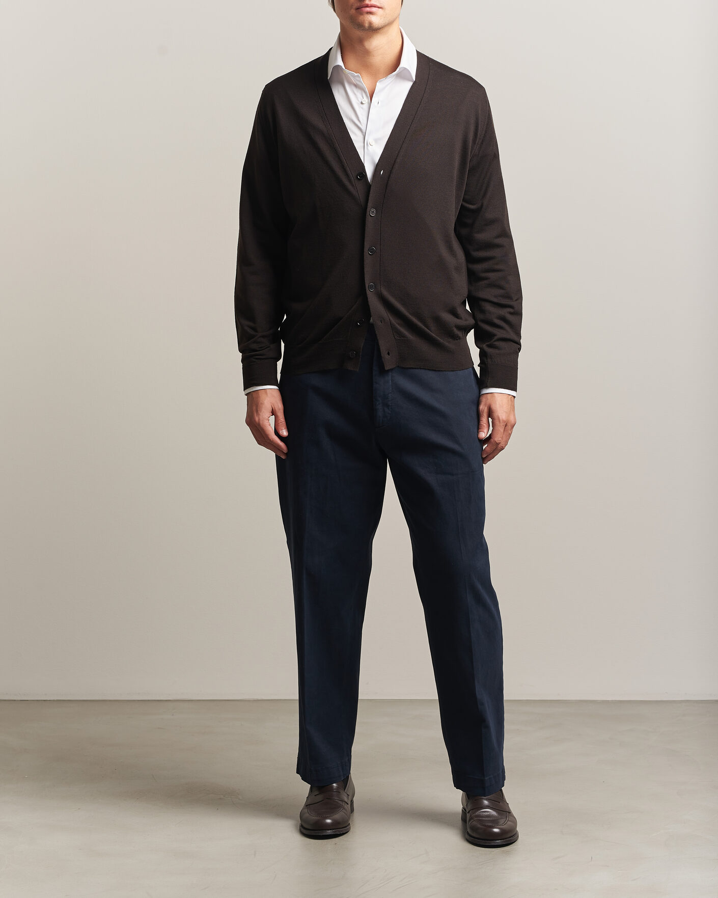 Hombres | Jerséis y prendas de punto | John Smedley | Bradrick Extra Fine Merino Cardigan Faulkner Brown