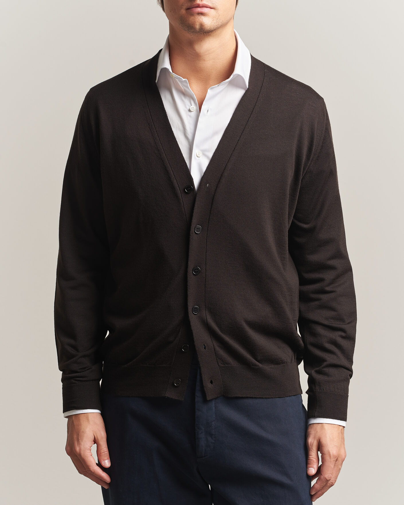 Hombres | Jerséis y prendas de punto | John Smedley | Bradrick Extra Fine Merino Cardigan Faulkner Brown