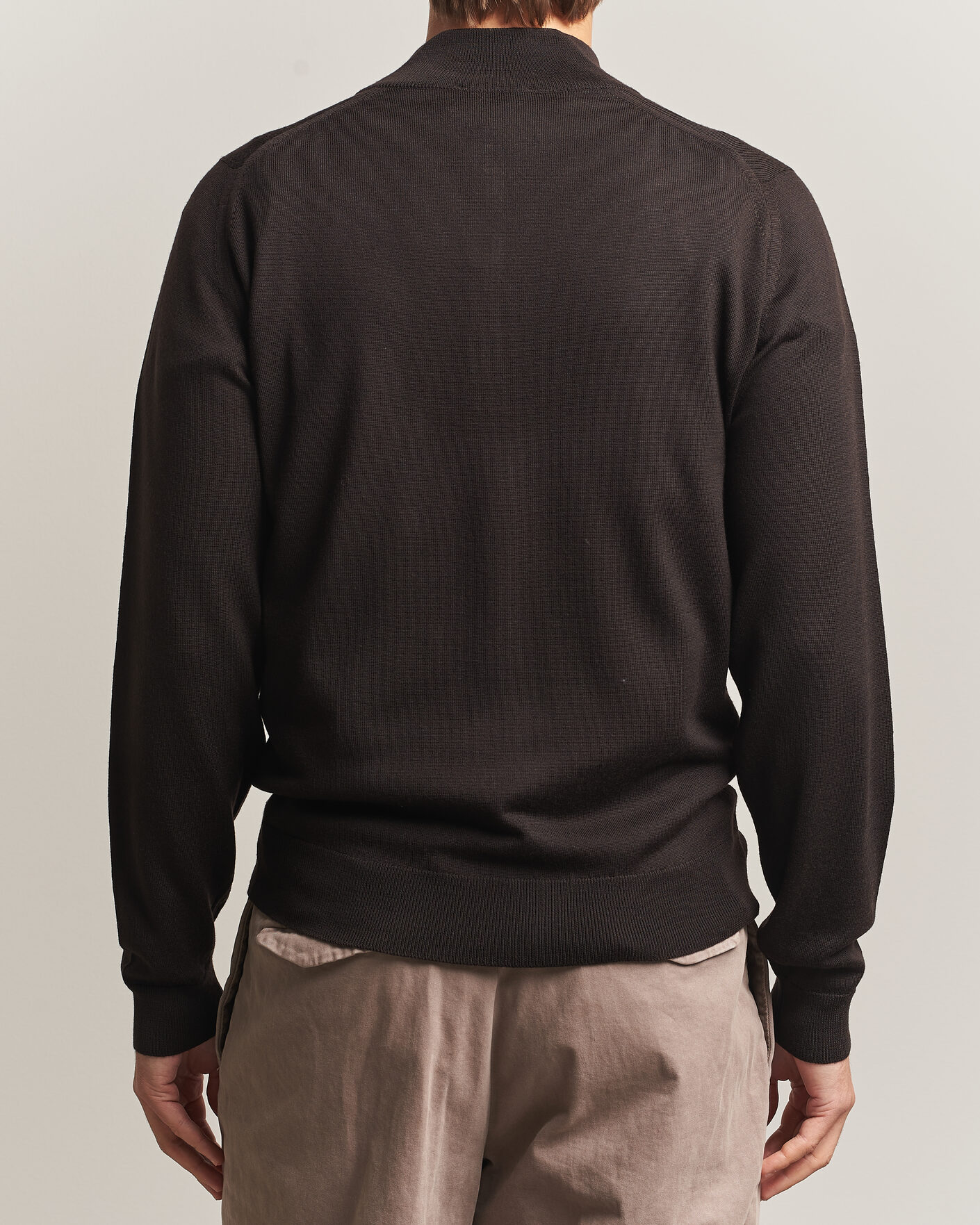 Hombres | Jerséis y prendas de punto | John Smedley | Tapton Extra Fine Merino Half Zip Faulkner Brown