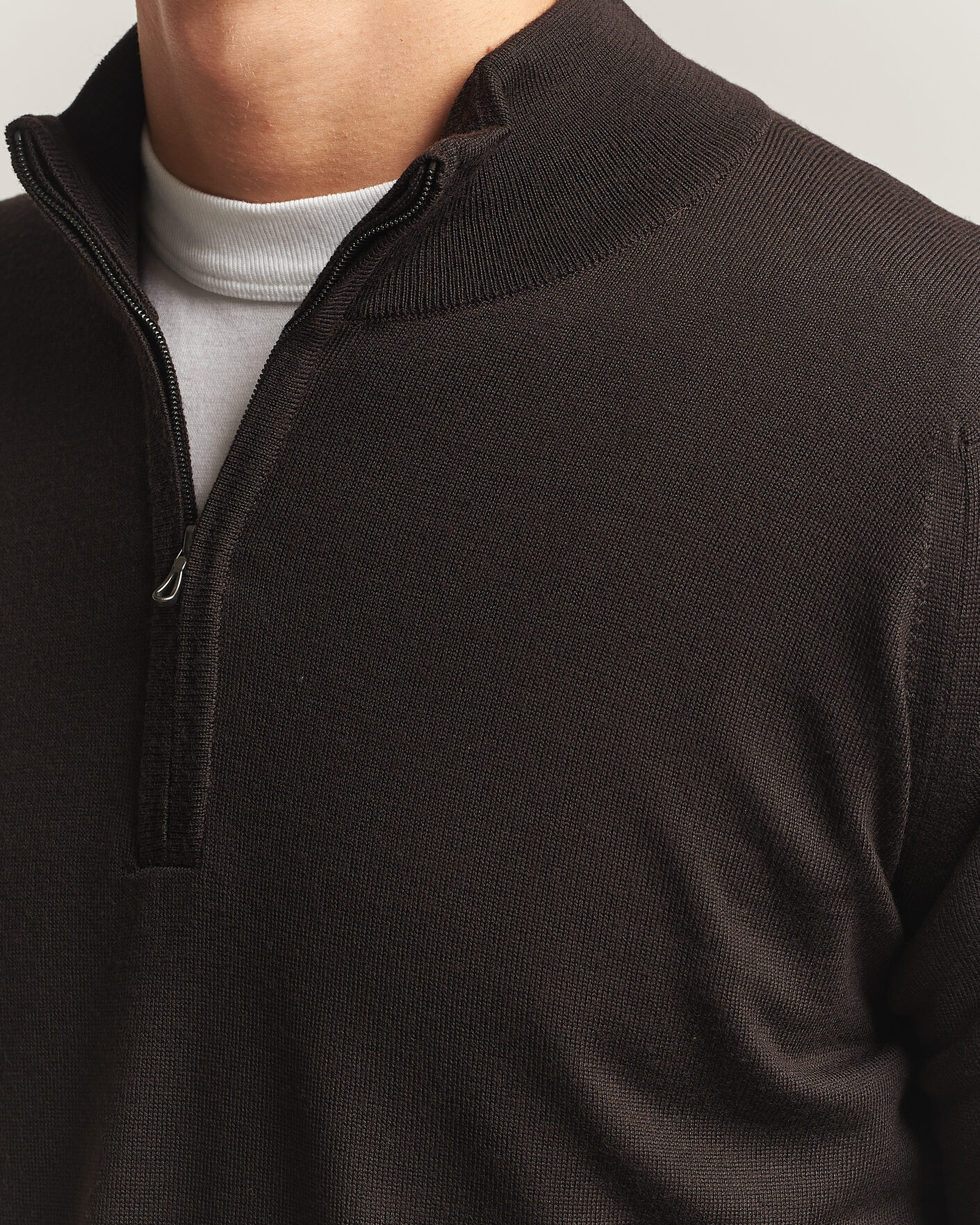 Hombres | Jerséis y prendas de punto | John Smedley | Tapton Extra Fine Merino Half Zip Faulkner Brown