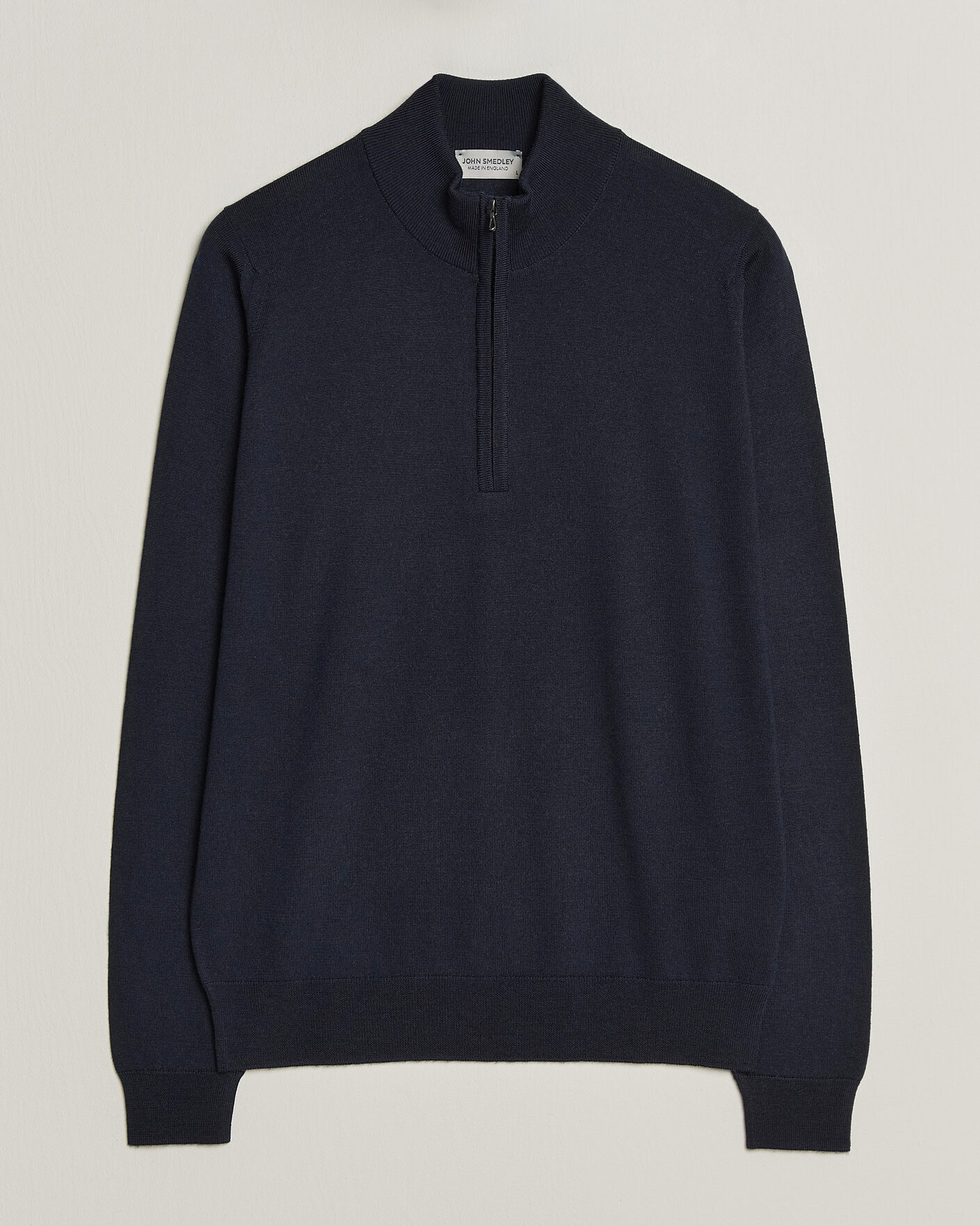 Hombres | Jerséis y prendas de punto | John Smedley | Tapton Extra Fine Merino Half Zip Midnight