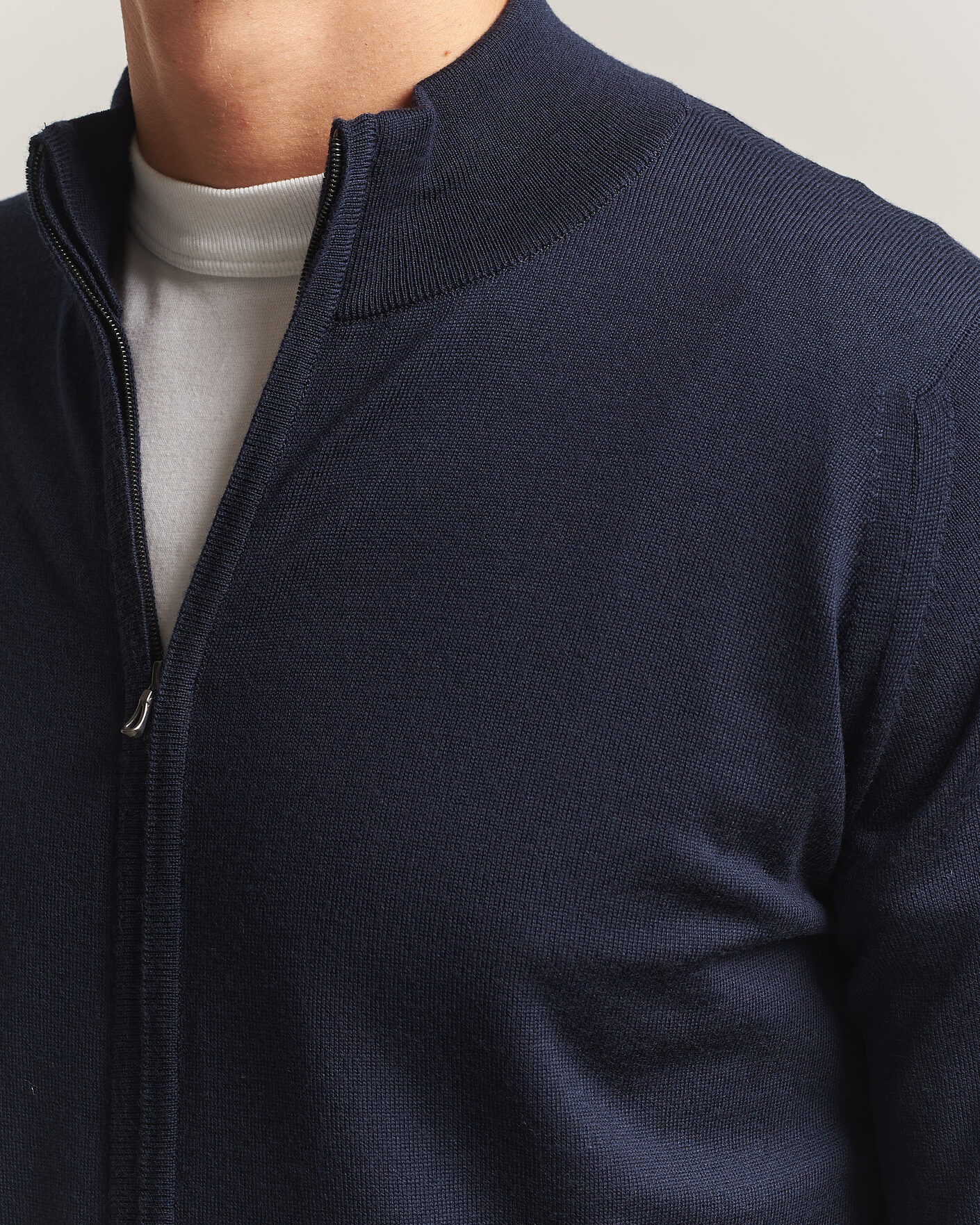 Hombres | Jerséis y prendas de punto | John Smedley | Claygate Extra Fine Merino Full Zip Midnight