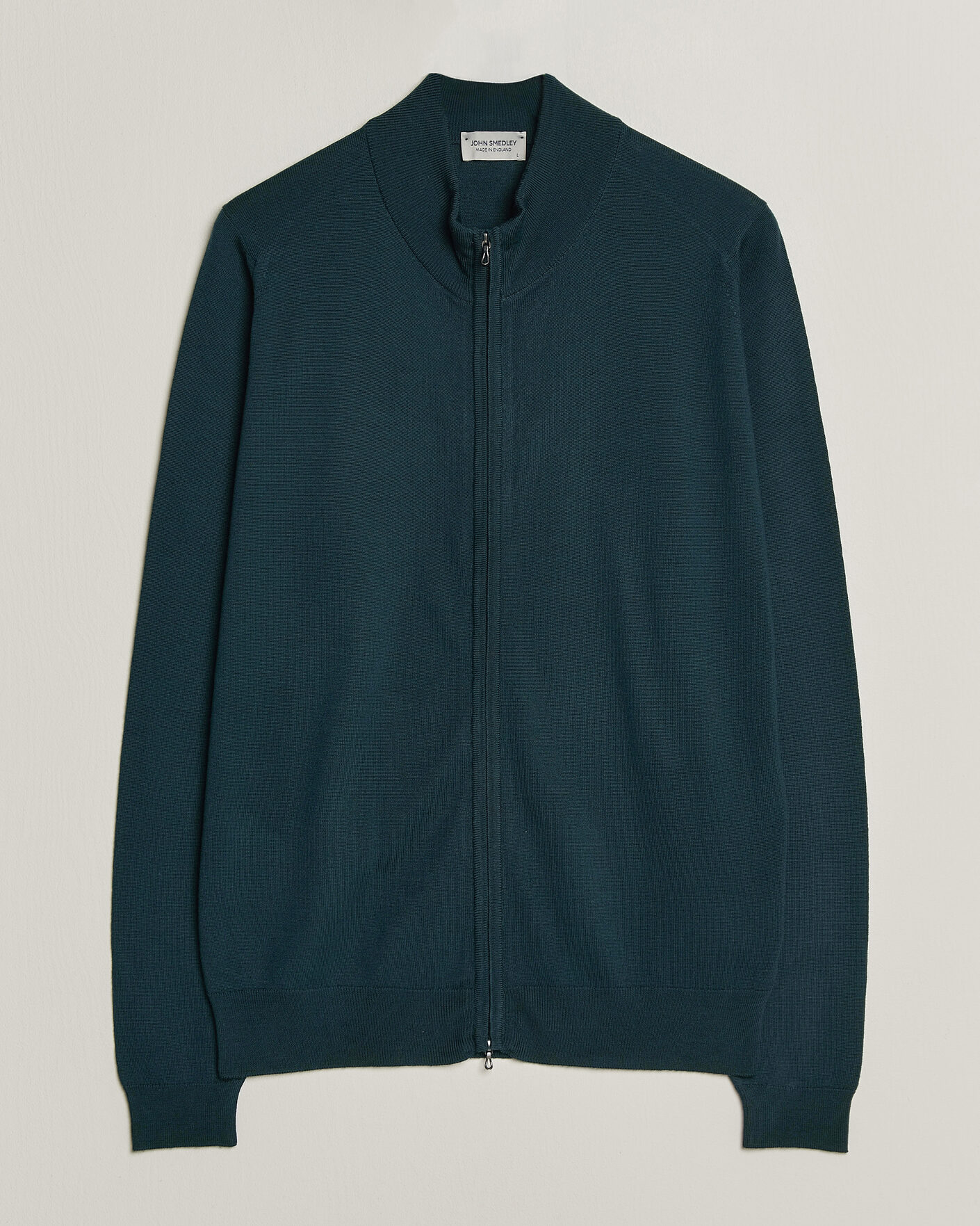 Hombres | Jerséis y prendas de punto | John Smedley | Claygate Extra Fine Merino Full Zip Richardson Green