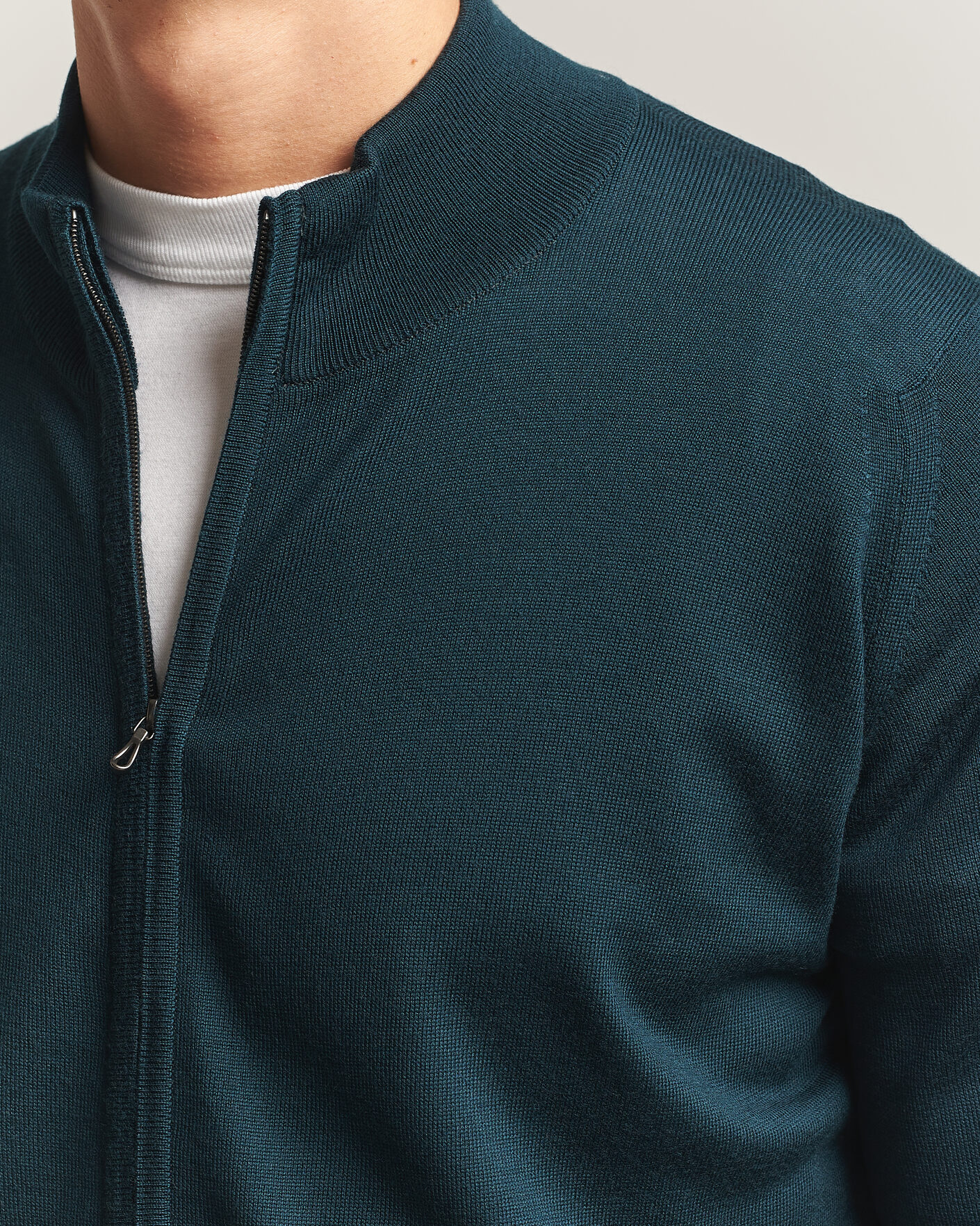 Hombres | Jerséis y prendas de punto | John Smedley | Claygate Extra Fine Merino Full Zip Richardson Green