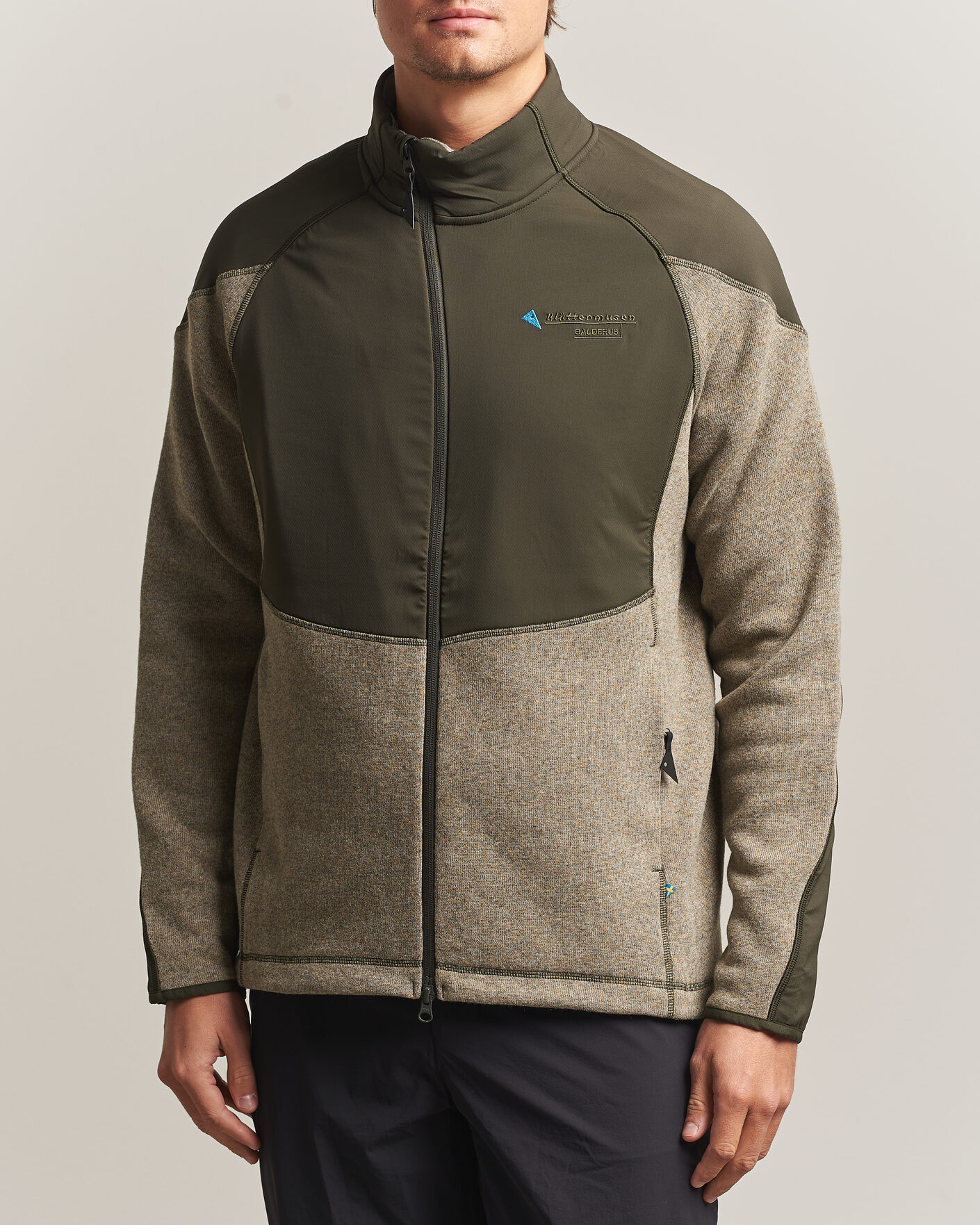 Hombres | Jerséis y prendas de punto | Klättermusen | Balderus Wool Fleece Hood Jacket Rosin Green