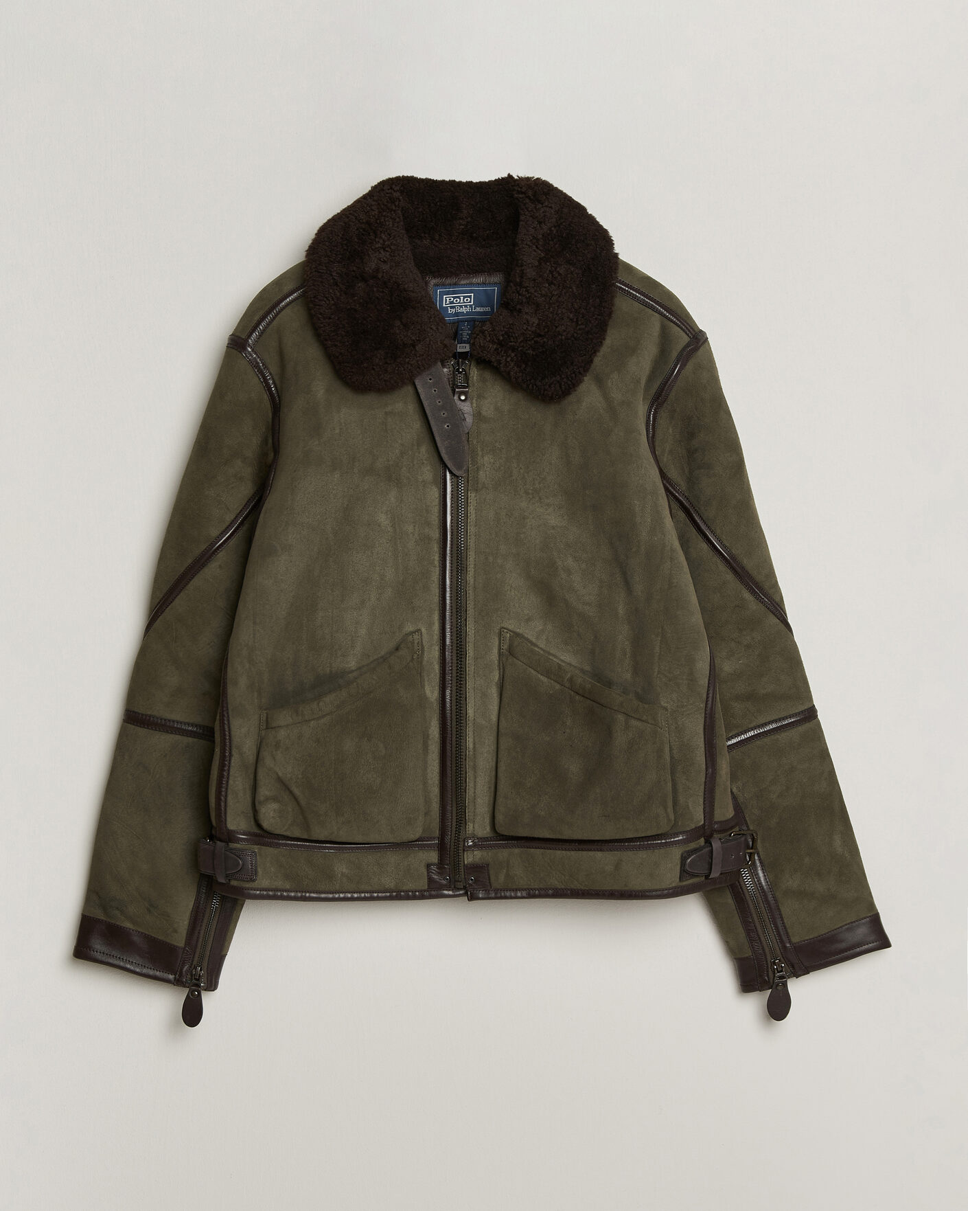 Hombres | Abrigos y chaquetas | Polo Ralph Lauren | Suede Leather Flight Jacket Myrtle Green