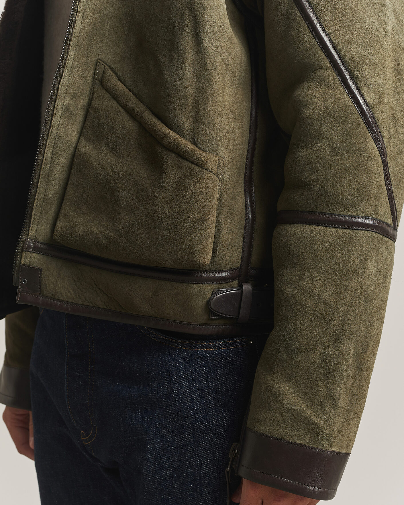 Hombres | Abrigos y chaquetas | Polo Ralph Lauren | Suede Leather Flight Jacket Myrtle Green