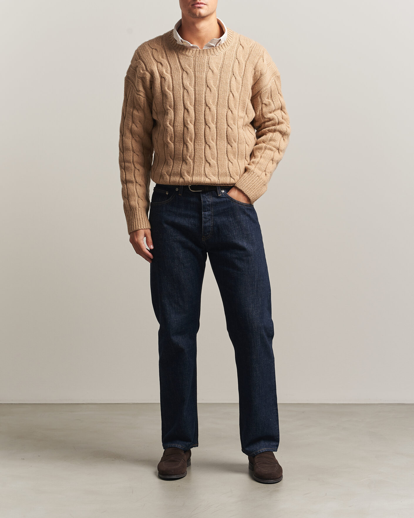 Hombres | Jerséis y prendas de punto | Polo Ralph Lauren | Exploded Cabel Sweater Camel Melange