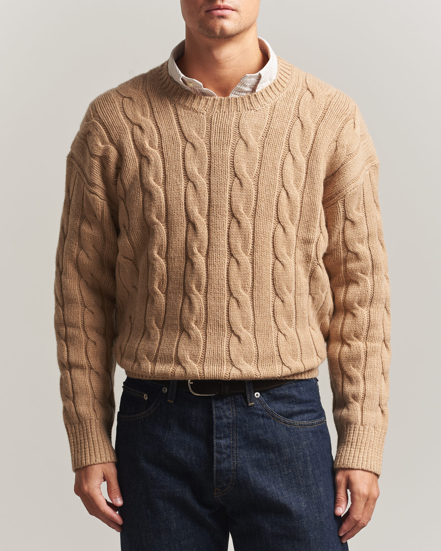 Hombres | Jerséis y prendas de punto | Polo Ralph Lauren | Exploded Cabel Sweater Camel Melange