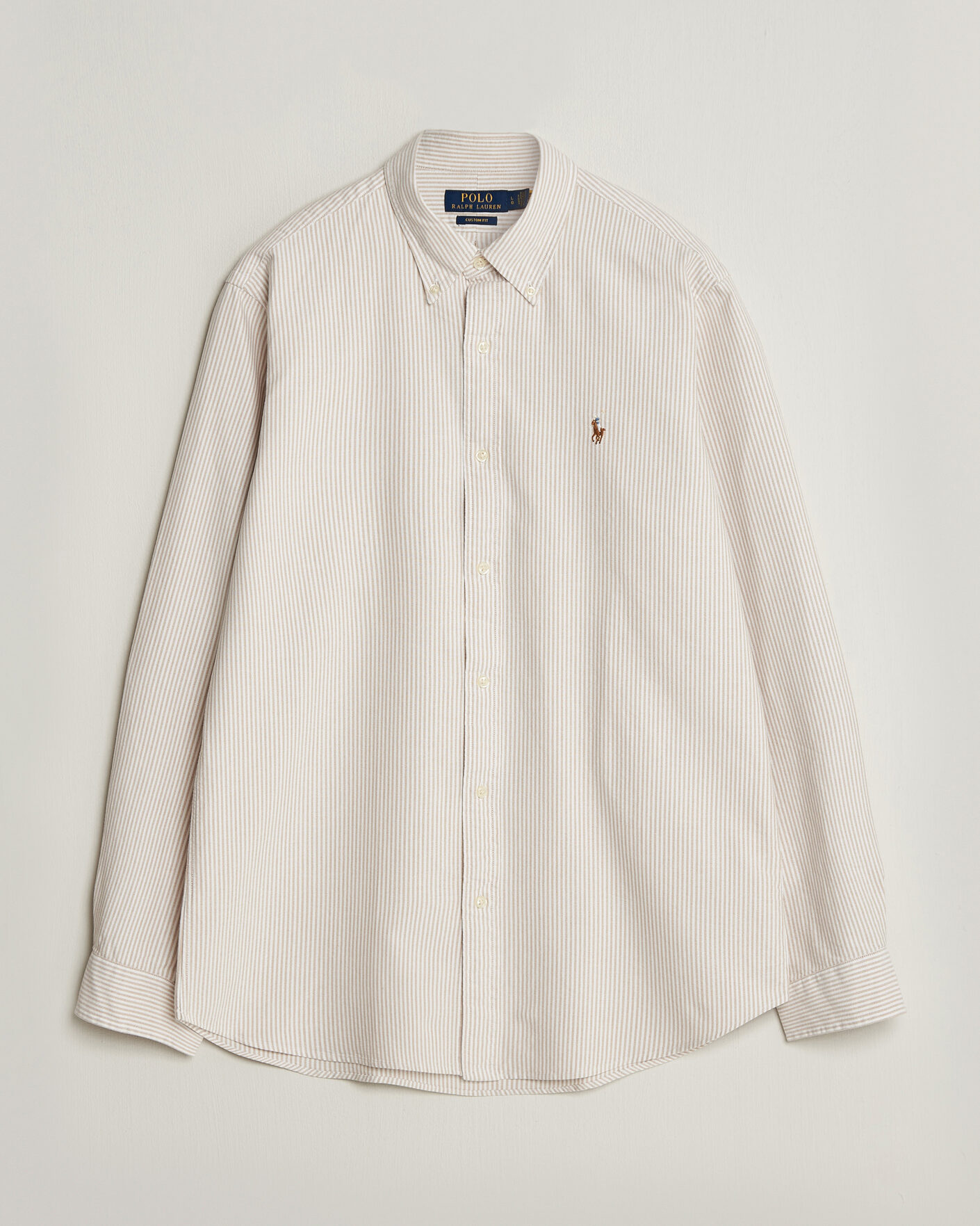 Hombres | Camisas | Polo Ralph Lauren | Custom Fit Striped Oxford Shirt Camel/White