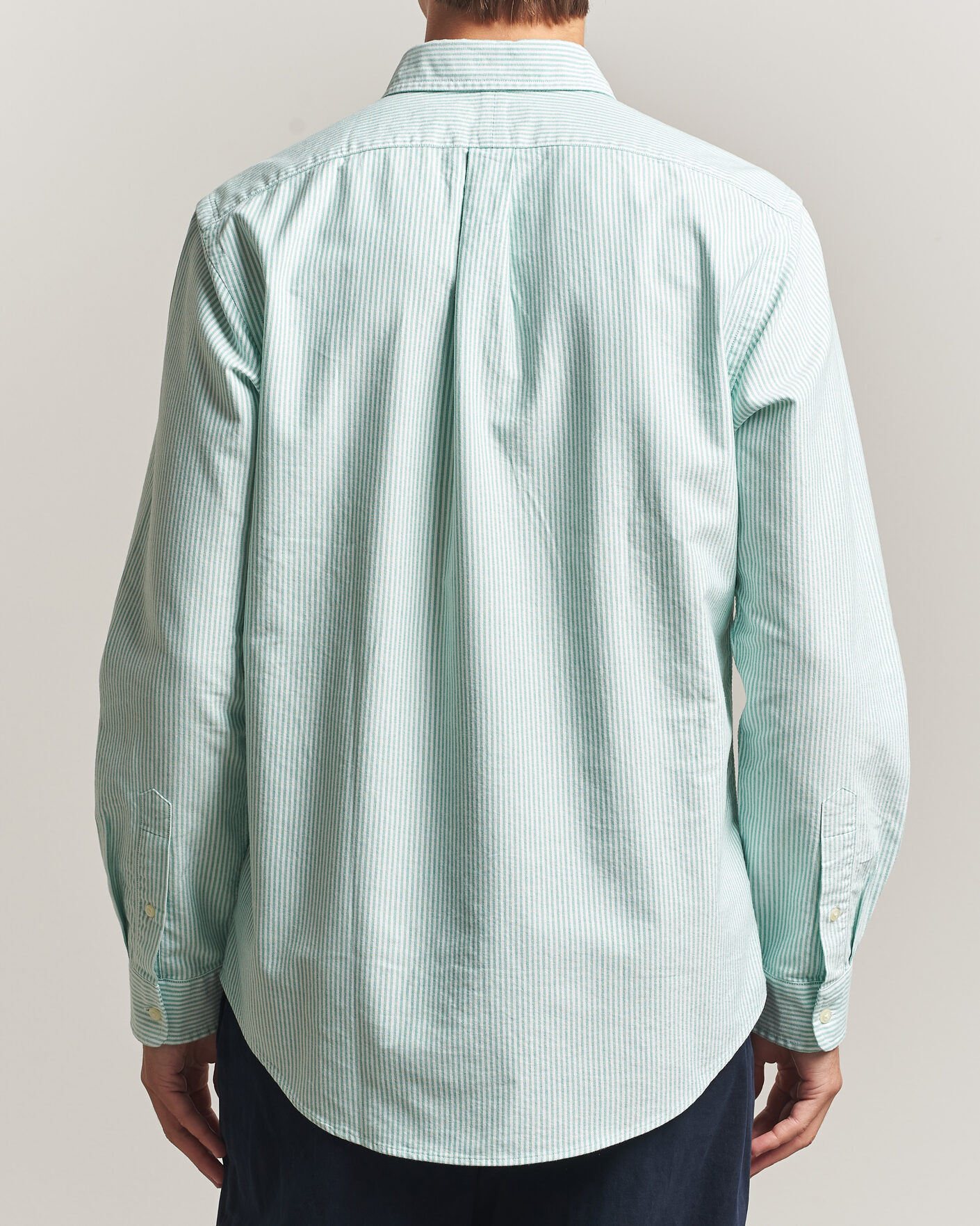 Hombres | Camisas | Polo Ralph Lauren | Custom Fit Striped Oxford Shirt Scarab Green/White