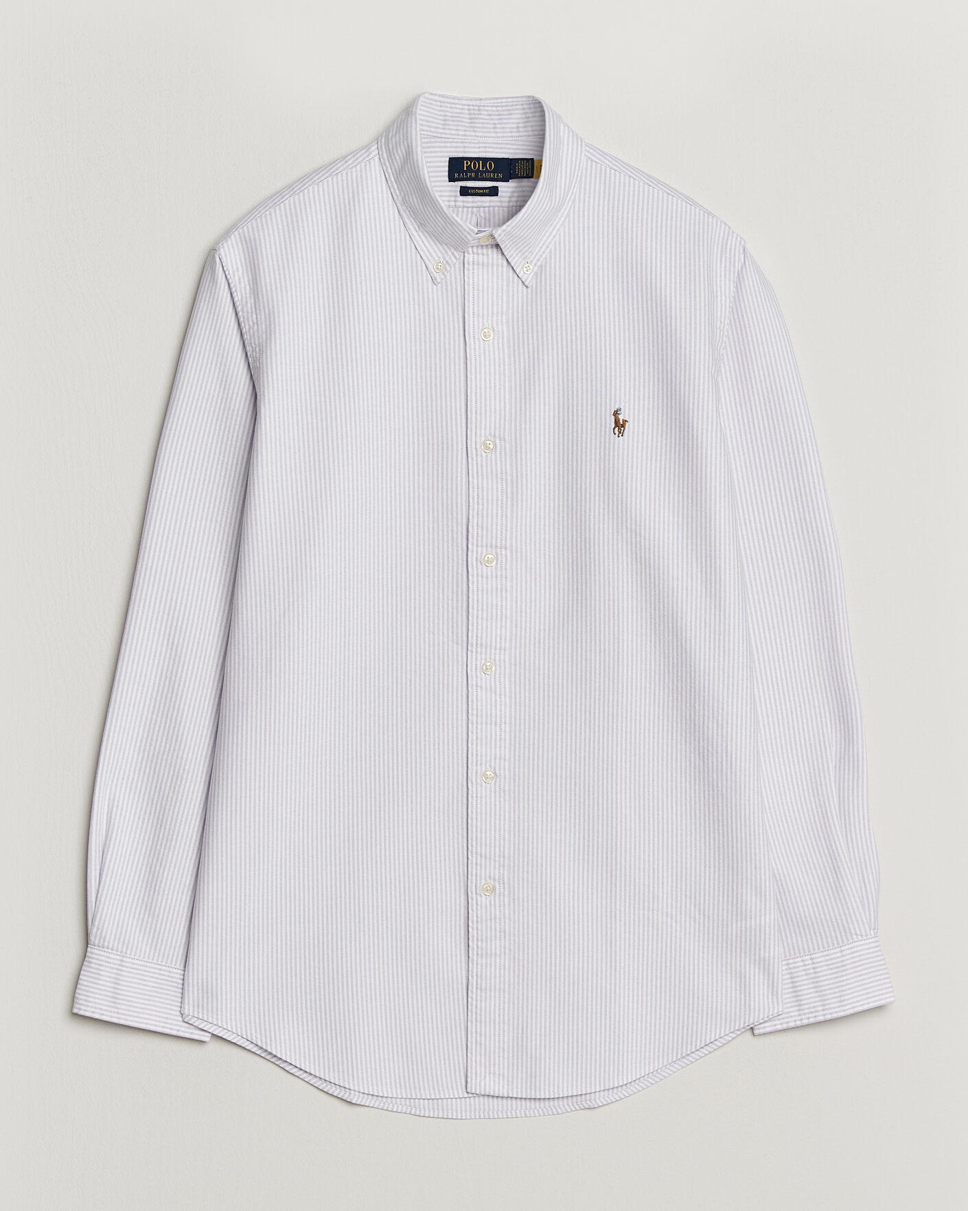 Hombres | Camisas | Polo Ralph Lauren | Custom Fit Striped Oxford Shirt Lilac/White