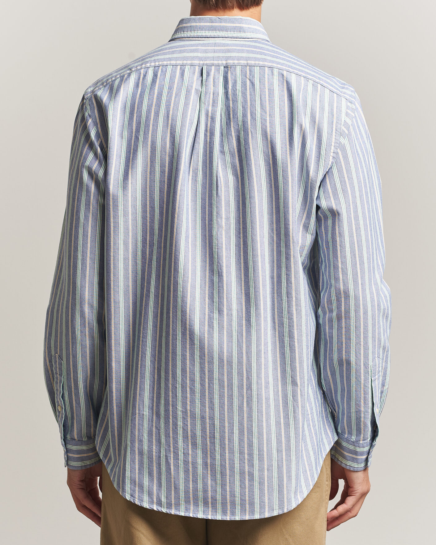 Hombres | Camisas | Polo Ralph Lauren | Custom Fit Striped Pocket Oxford Shirt Navy/Yellow