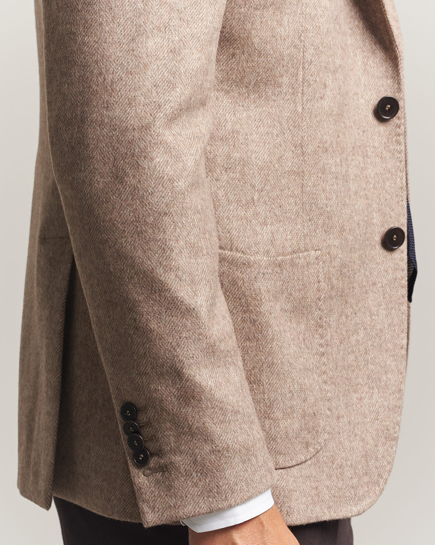 Hombres | Blazers | Morris | Soft Herringbone Blazer Khaki