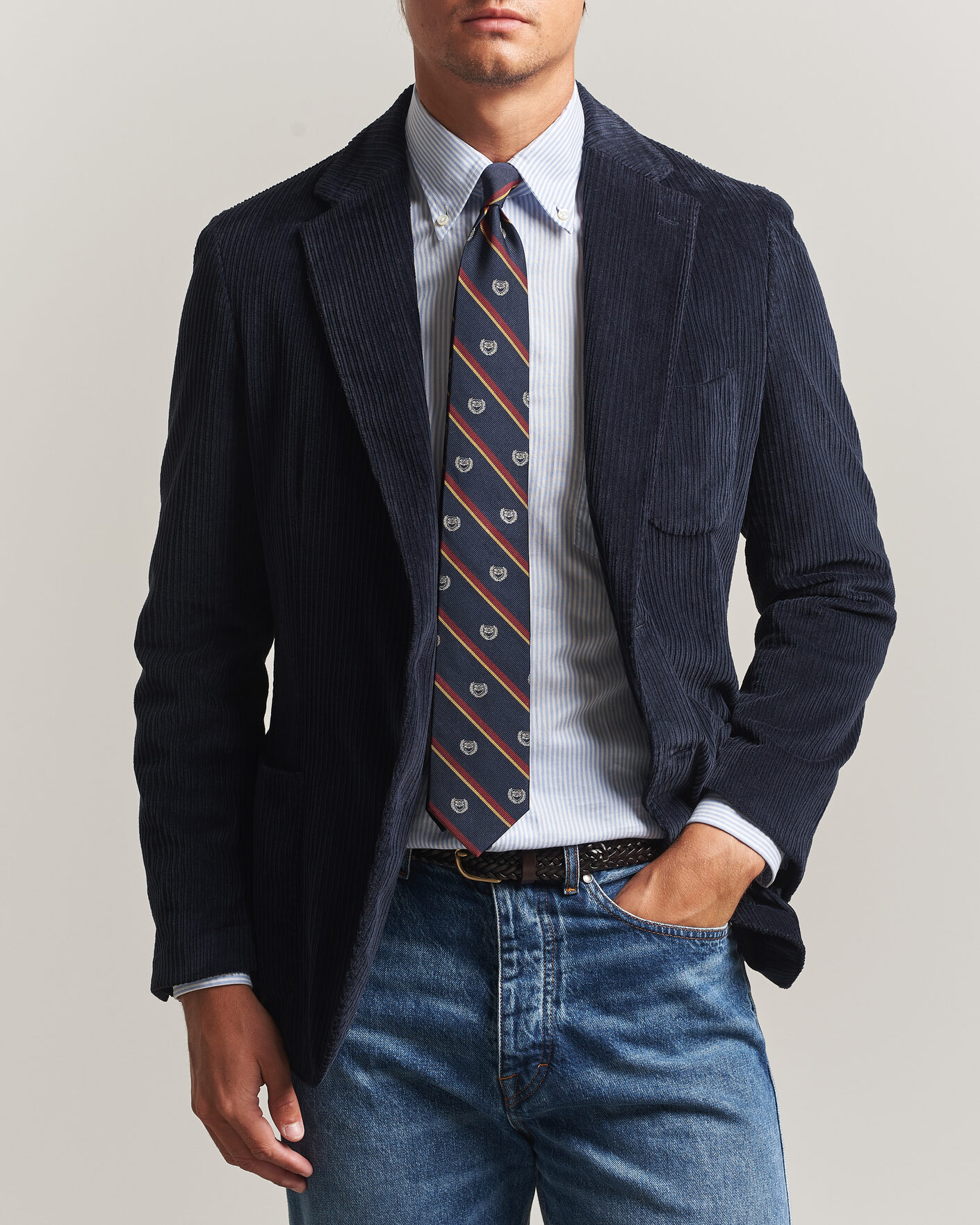 Hombres | Blazers | Morris | Washed Cord Blazer Navy