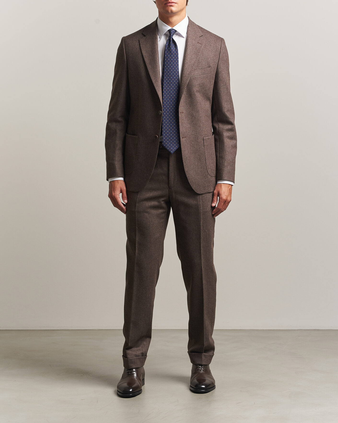 Hombres | Blazers | Morris | Flannel Suit Blazer Brown
