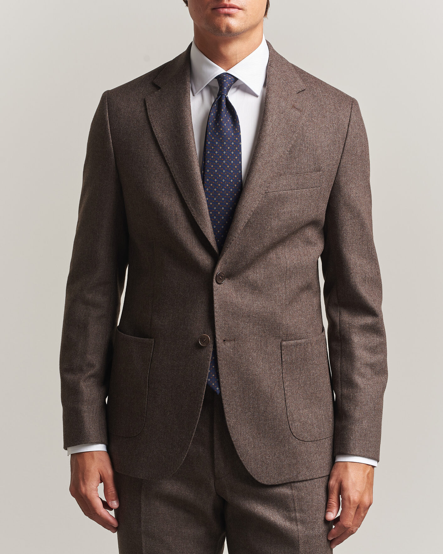 Hombres | Blazers | Morris | Flannel Suit Blazer Brown