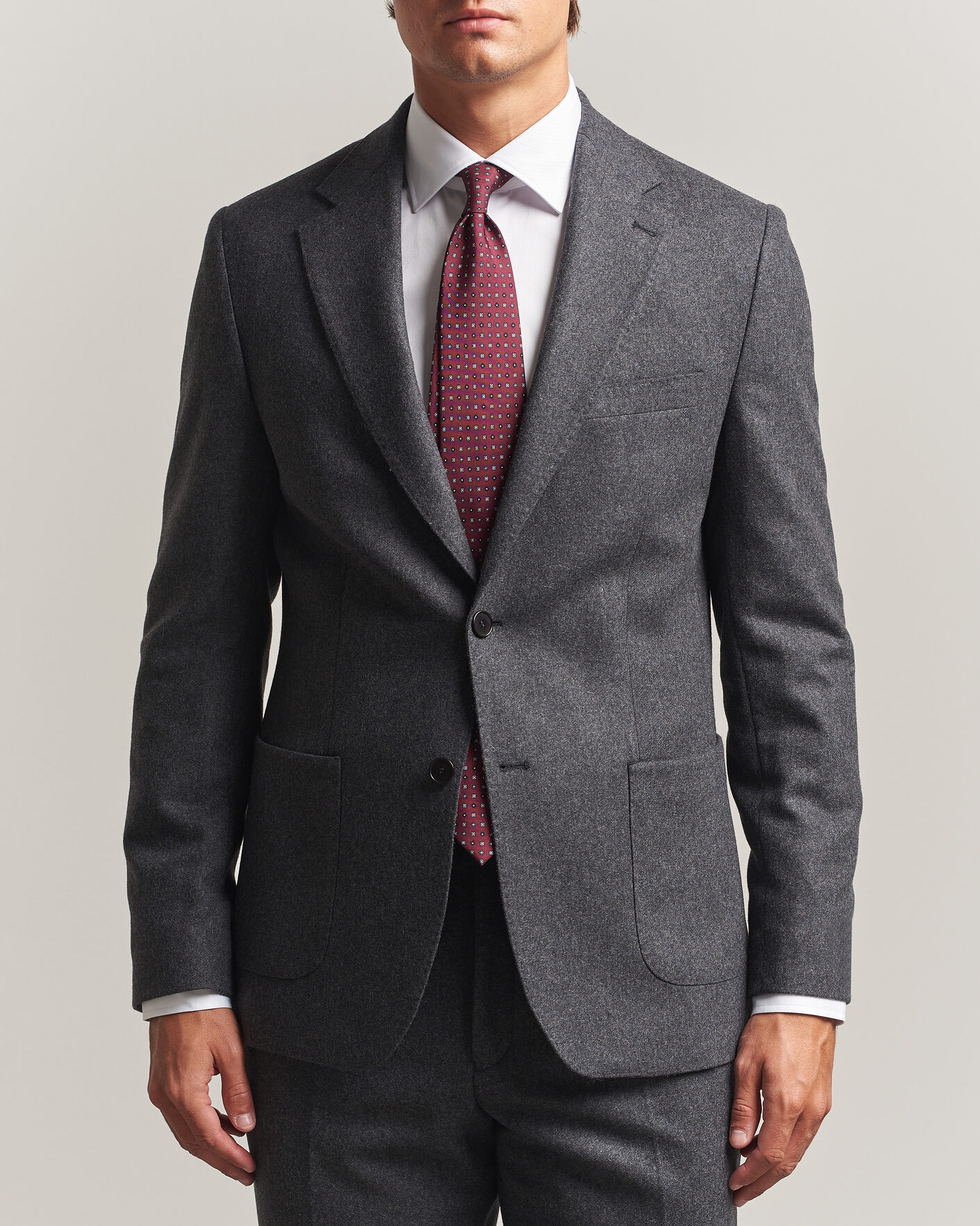 Hombres | Blazers | Morris | Flannel Suit Blazer Grey