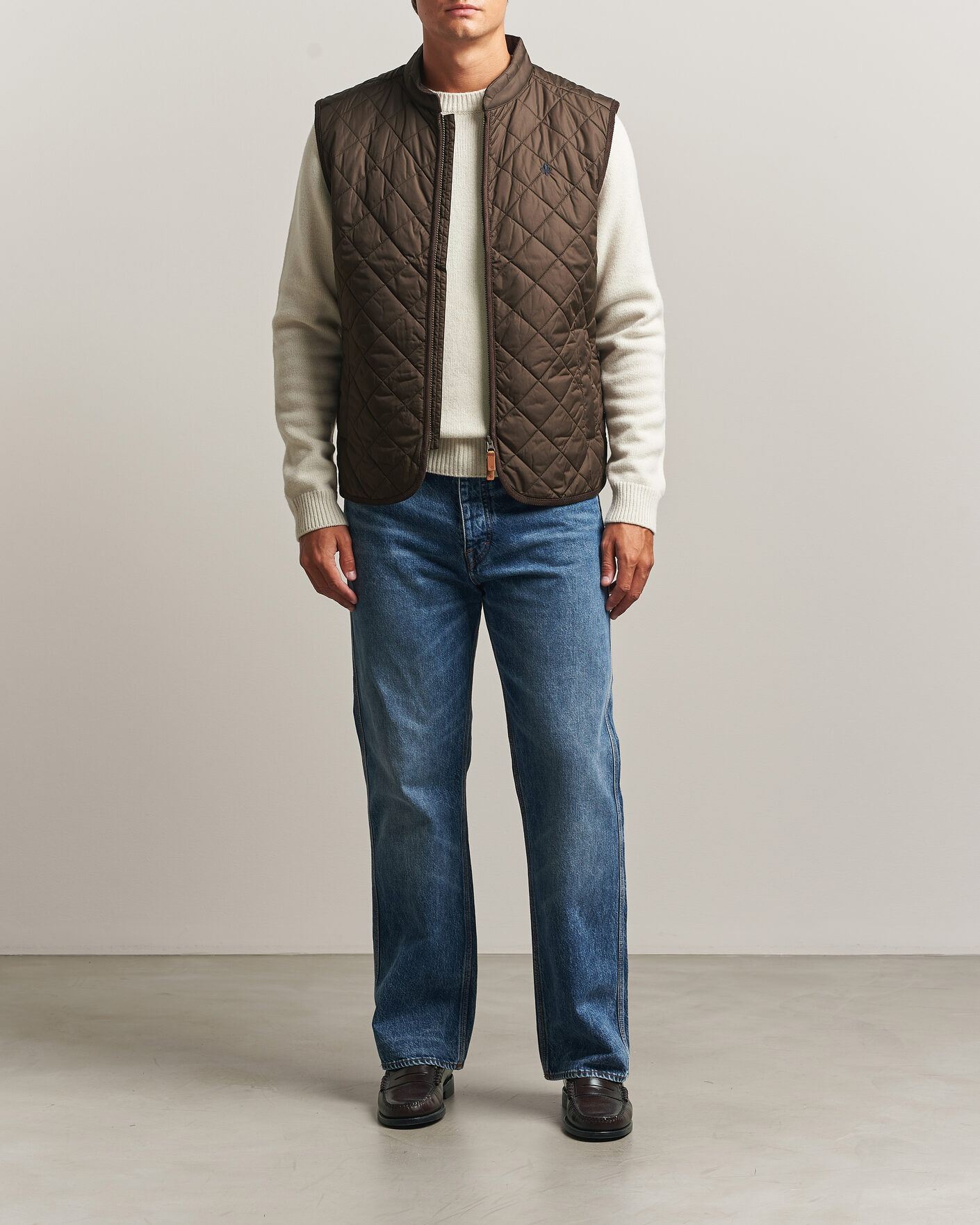 Hombres | Chalecos | Morris | Teddy Quilted Vest Brown