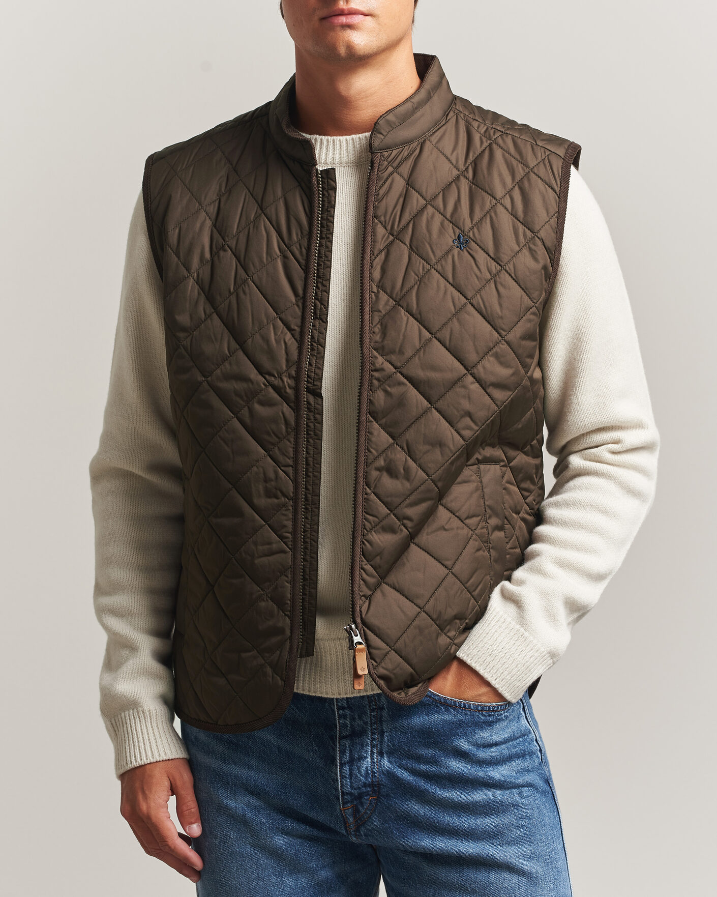 Hombres | Chalecos | Morris | Teddy Quilted Vest Brown