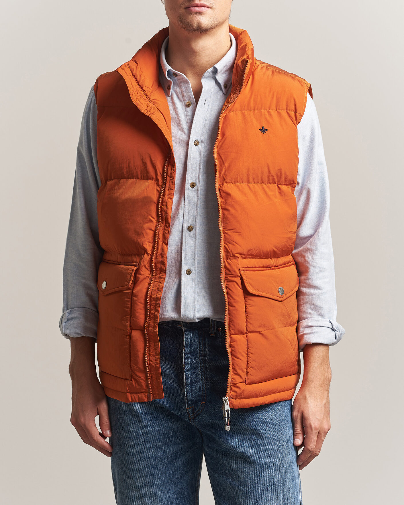 Hombres | Chalecos | Morris | Lennox Puffer Vest Orange