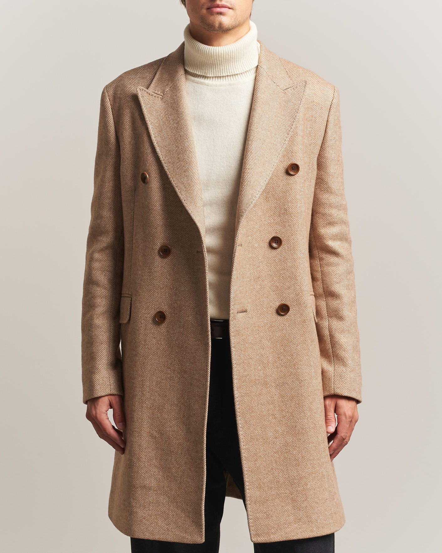 Hombres | Abrigos y chaquetas | Morris | Herringbone DB Coat Camel