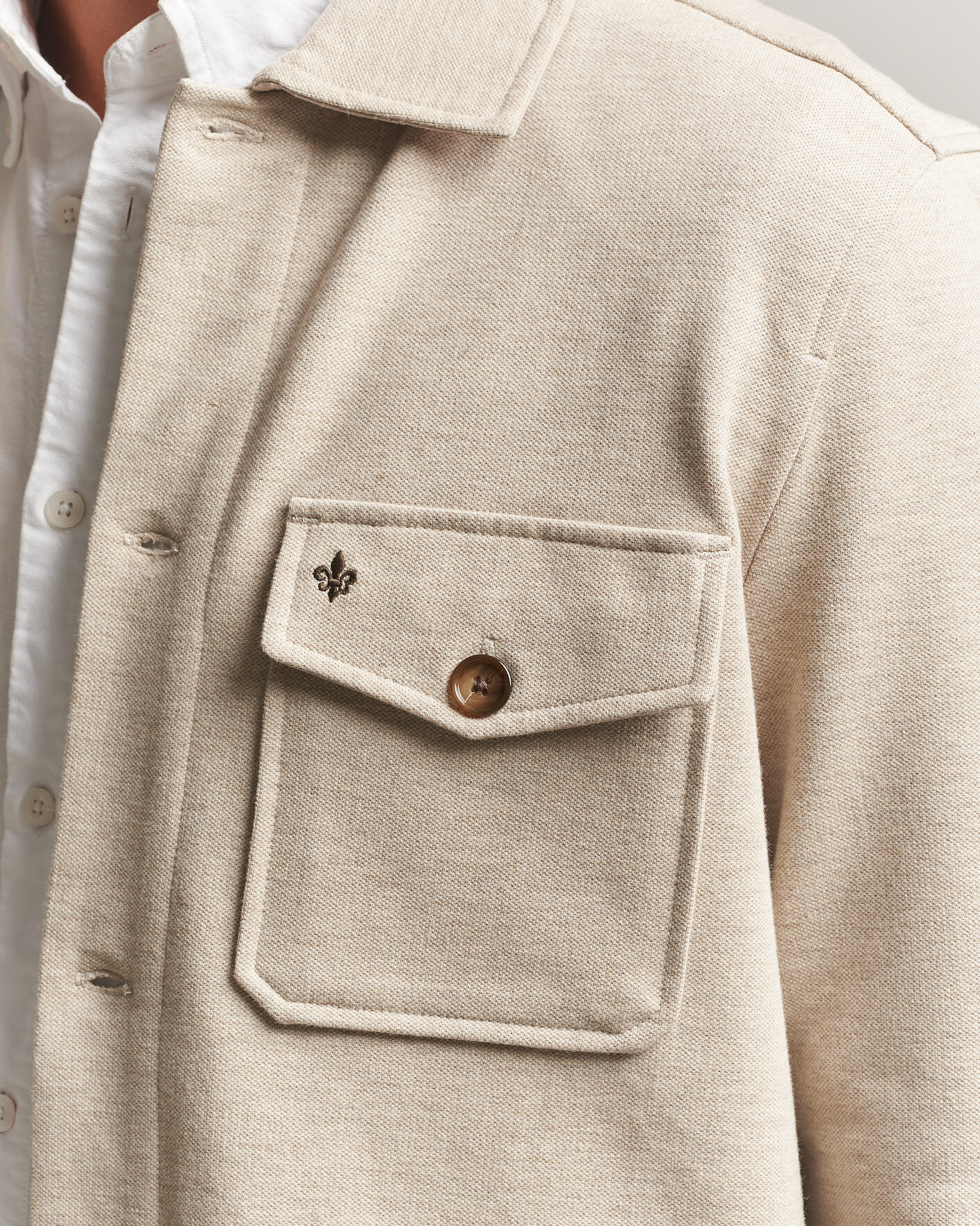 Hombres | Camisas | Morris | Andrew Jersey Overshirt Khaki