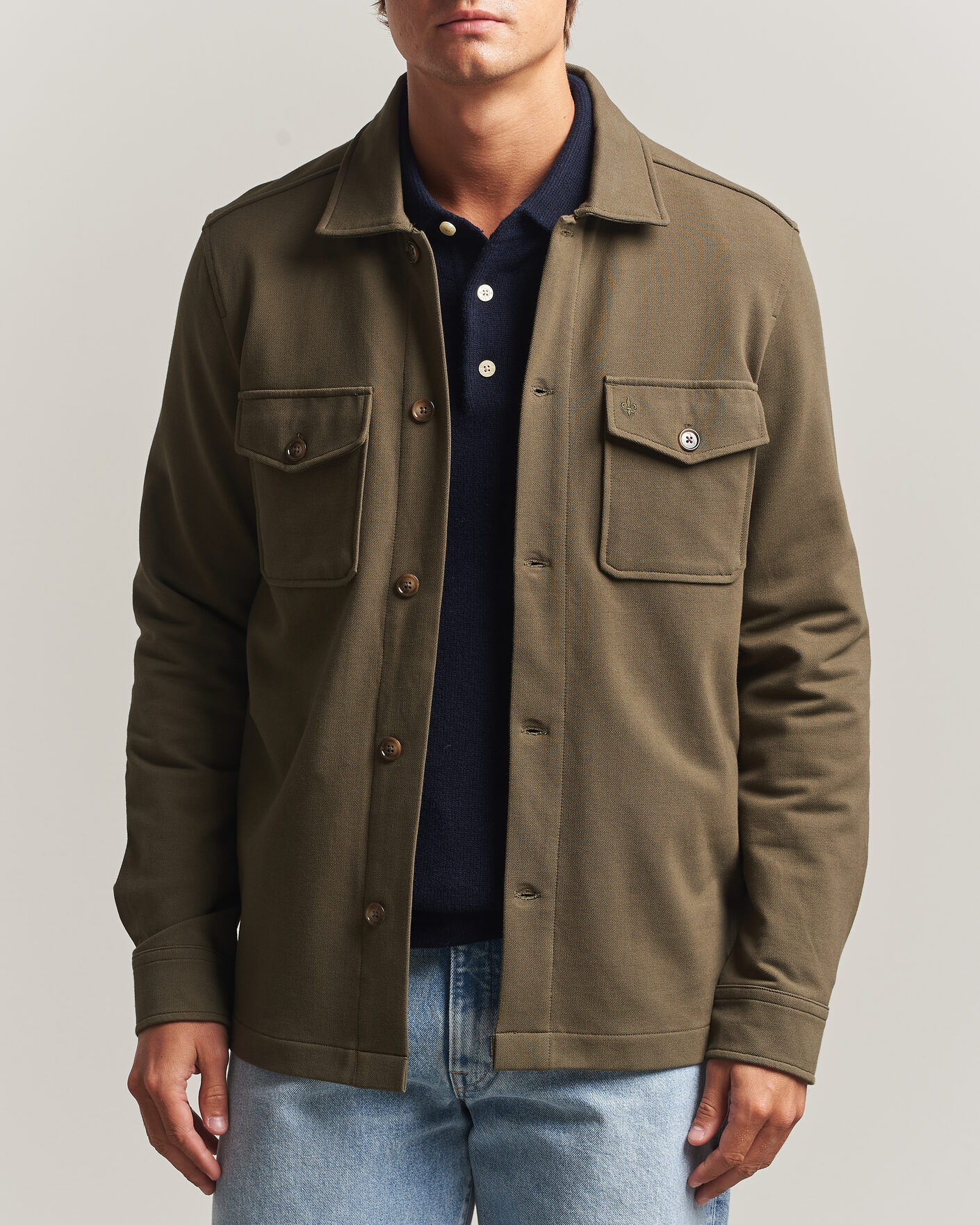 Hombres | Camisas | Morris | Andrew Jersey Overshirt Olive