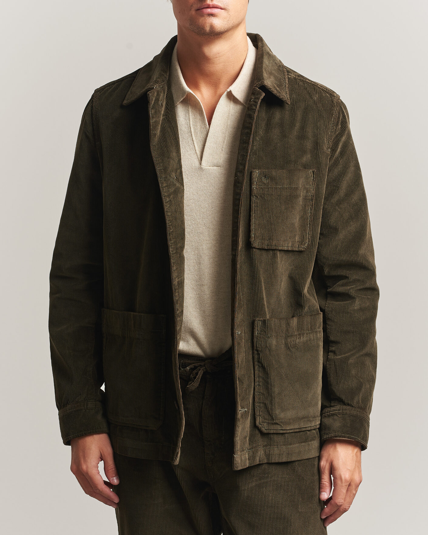 Hombres | Camisas | Morris | Fenix Cord Shirt Jacket Olive