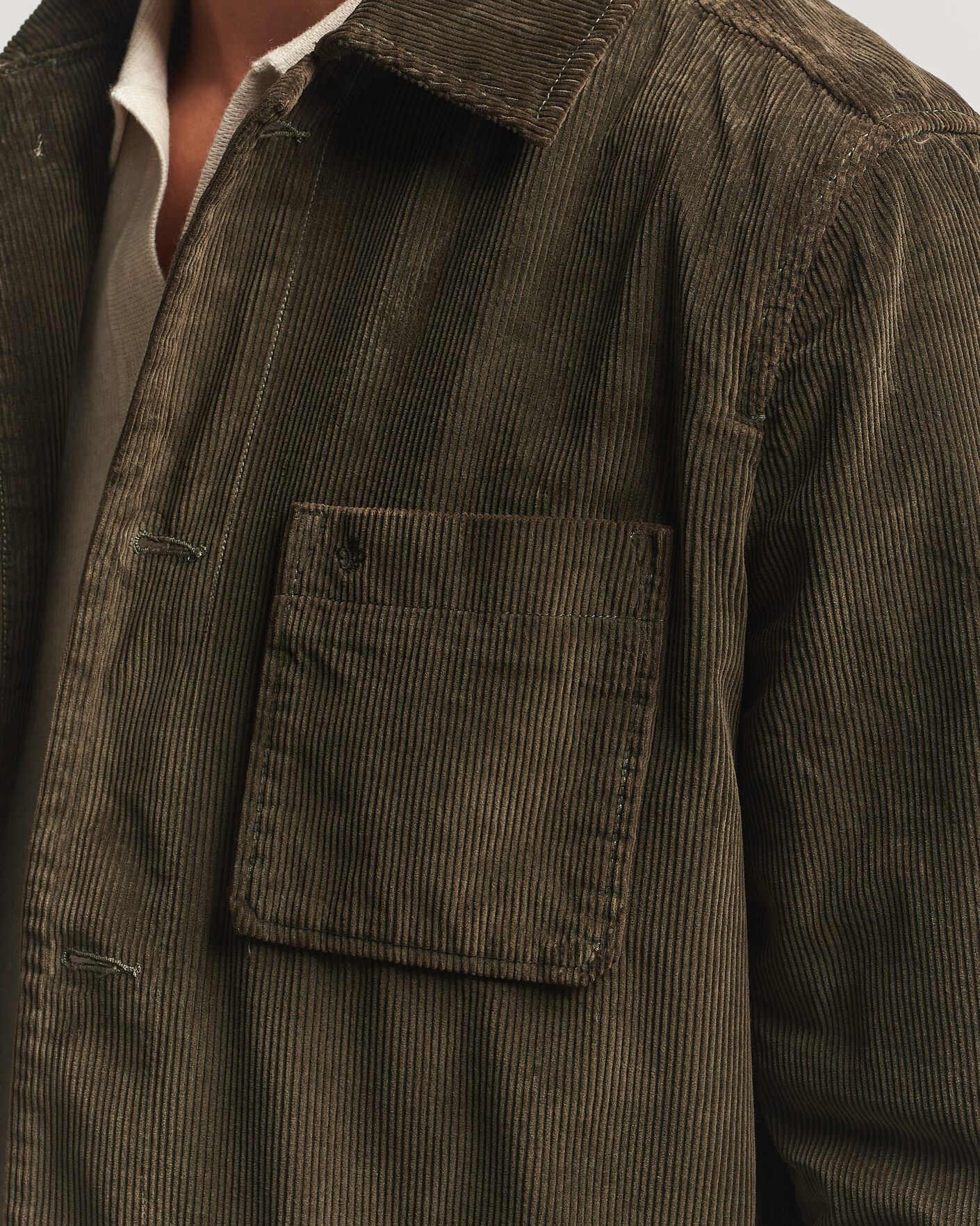 Hombres | Camisas | Morris | Fenix Cord Shirt Jacket Olive