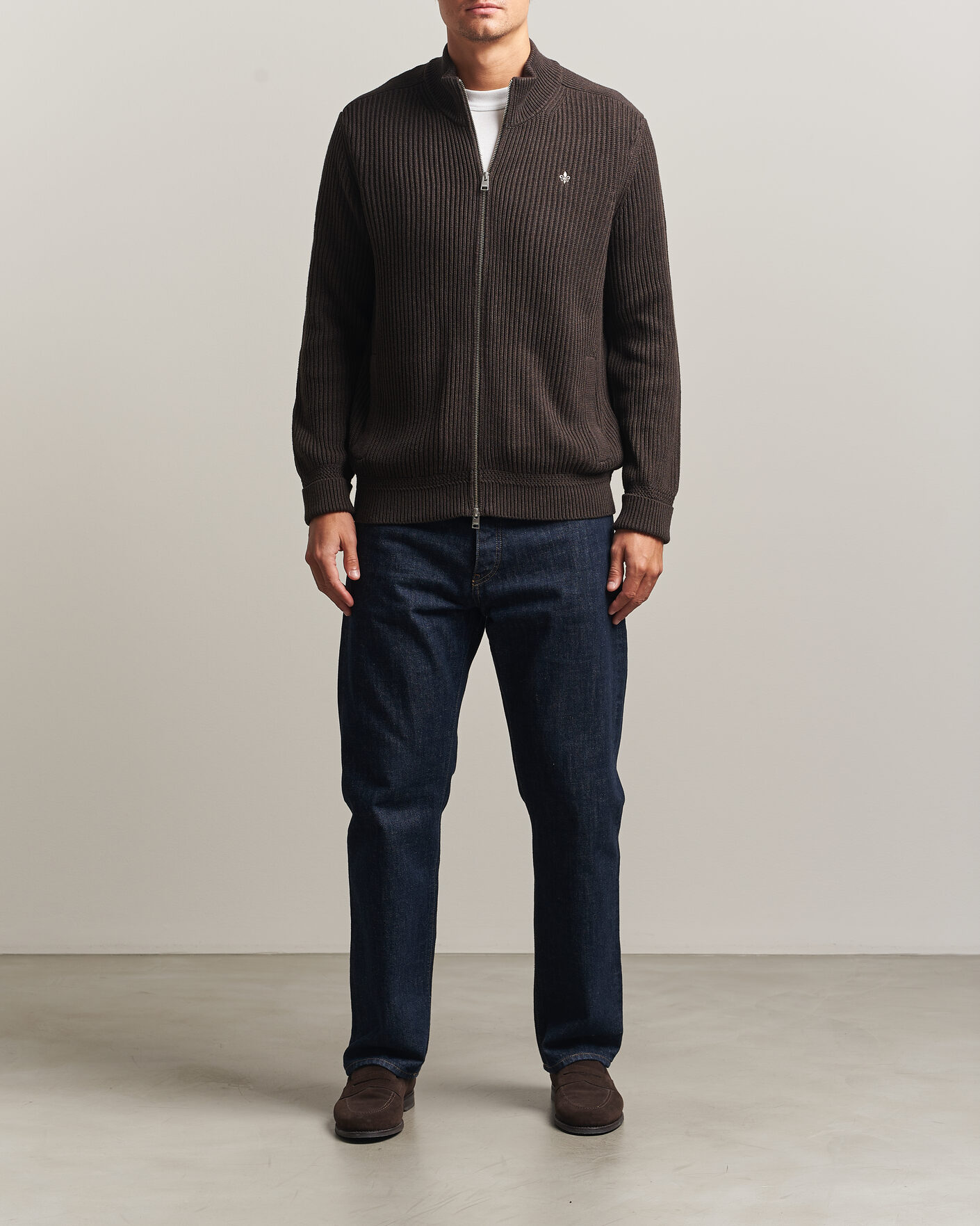 Hombres | Jerséis y prendas de punto | Morris | Duncan Zip Cardigan Brown