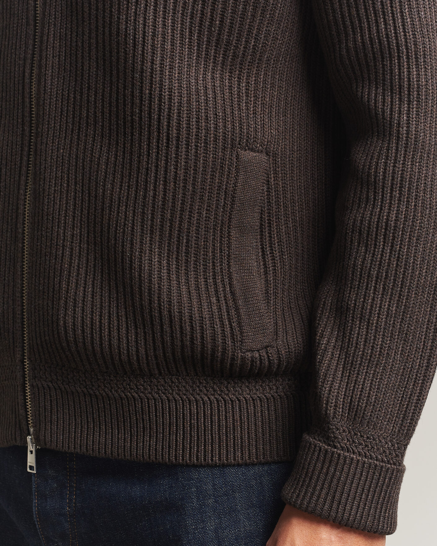 Hombres | Jerséis y prendas de punto | Morris | Duncan Zip Cardigan Brown