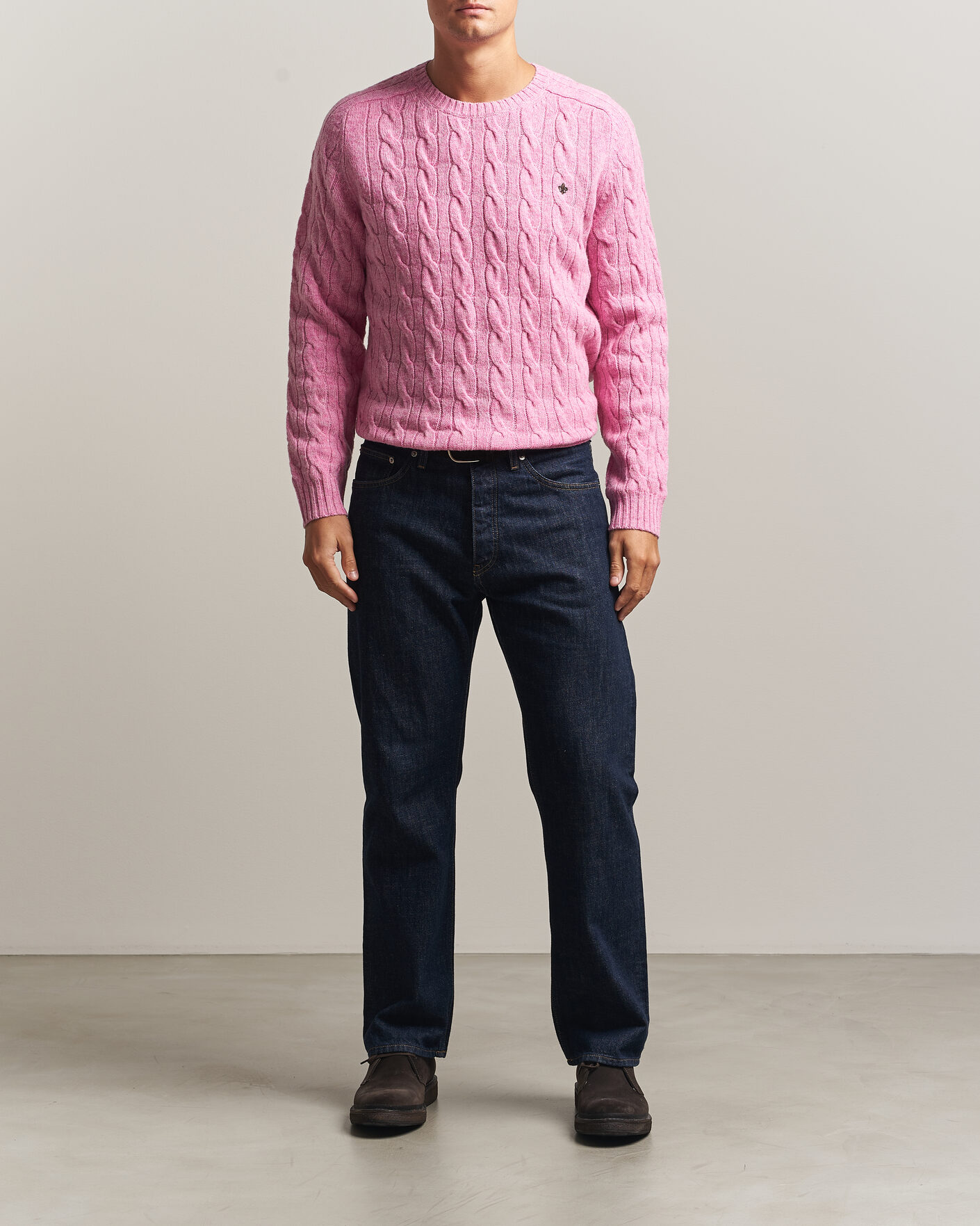 Hombres | Jerséis y prendas de punto | Morris | Archard Cable Sweater Pink