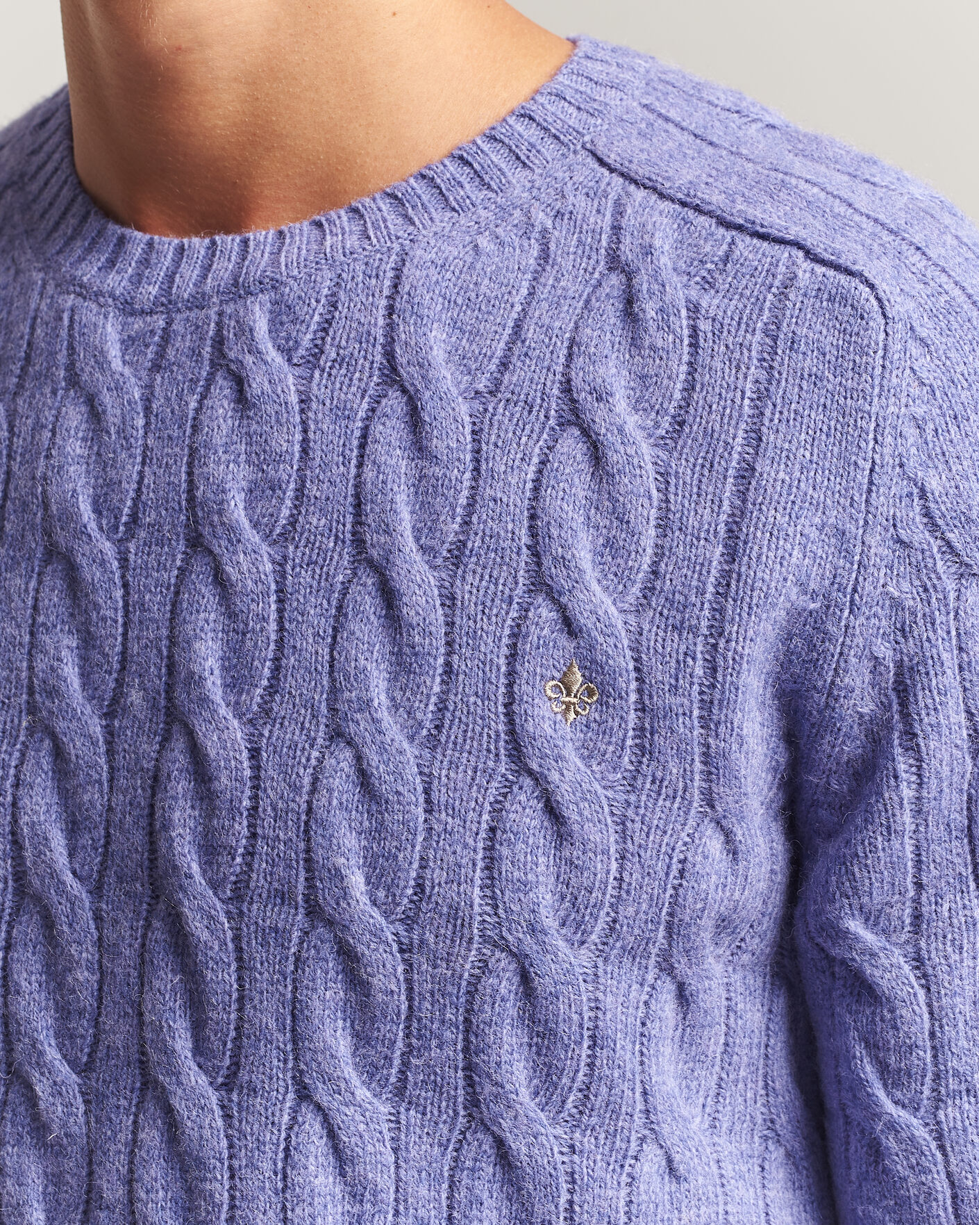 Hombres | Jerséis y prendas de punto | Morris | Archard Cable Sweater Purple