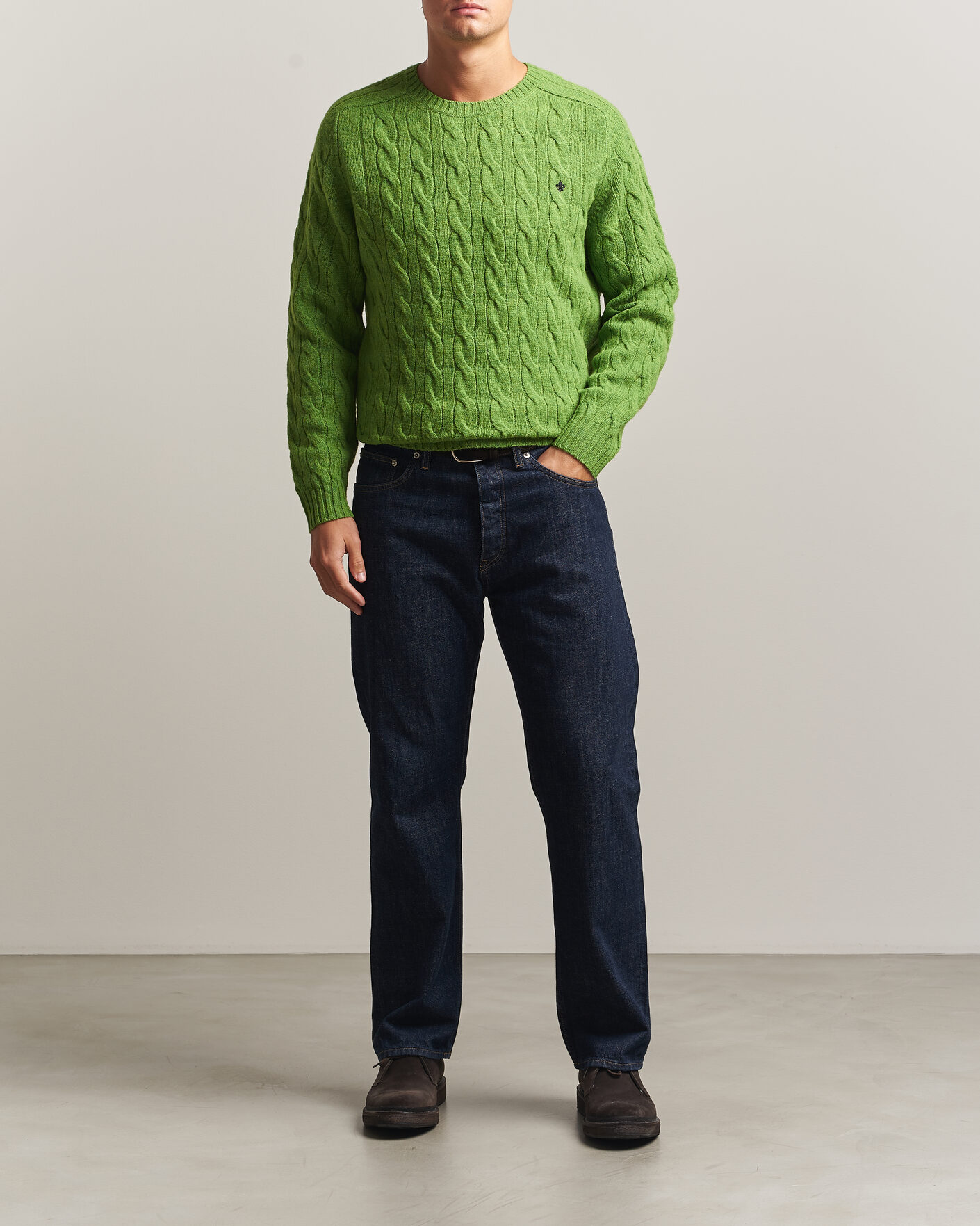 Hombres | Jerséis y prendas de punto | Morris | Archard Cable Sweater Green