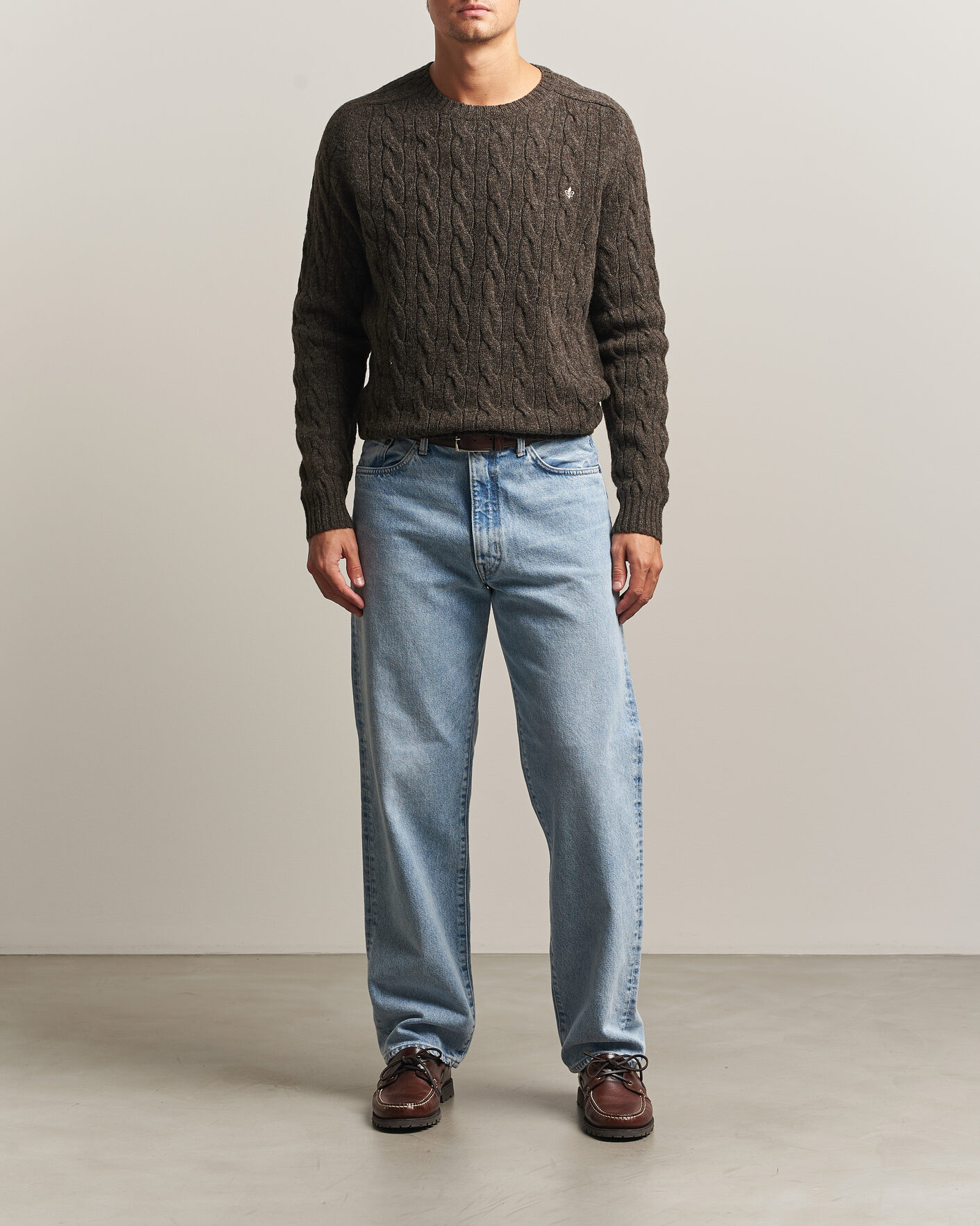 Hombres | Jerséis y prendas de punto | Morris | Archard Cable Sweater Brown