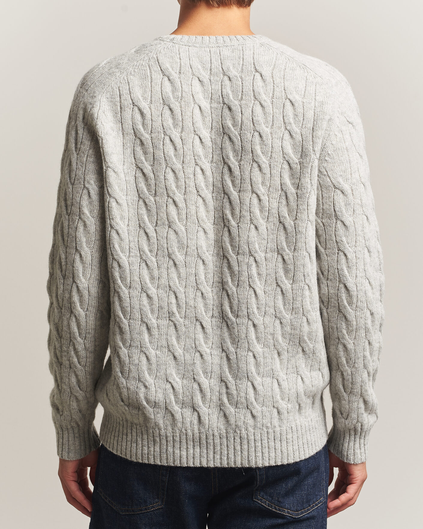 Hombres | Jerséis y prendas de punto | Morris | Archard Cable Sweater Grey