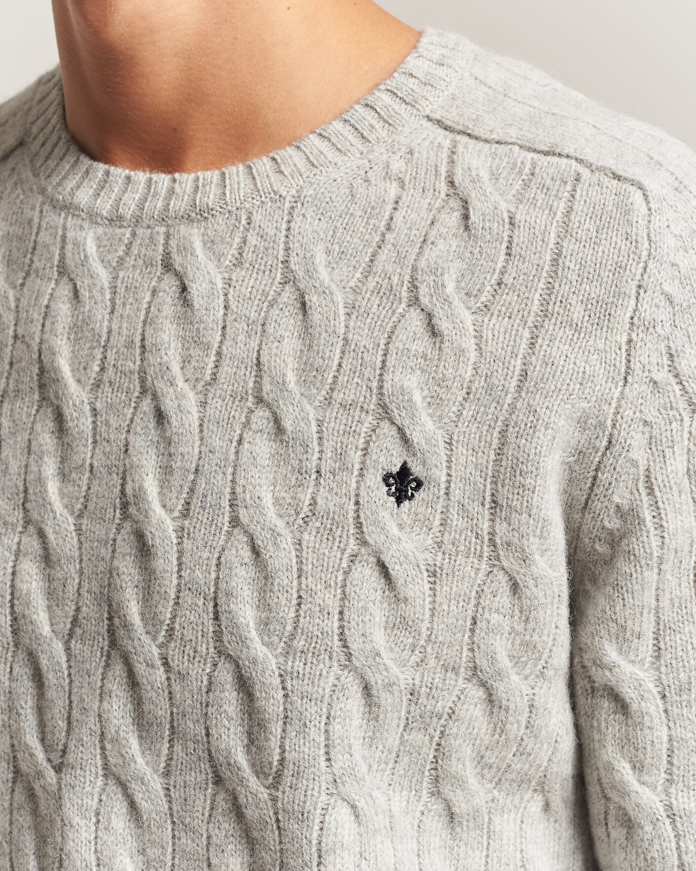 Hombres | Jerséis y prendas de punto | Morris | Archard Cable Sweater Grey