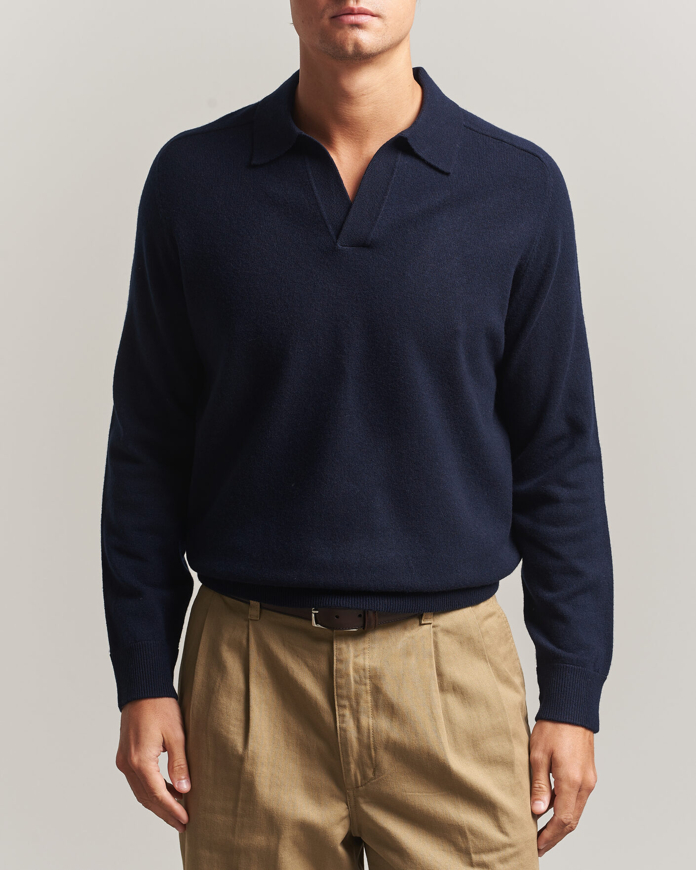 Hombres | Jerséis y prendas de punto | Morris | Wilfred Cashmere Resort Polo Navy