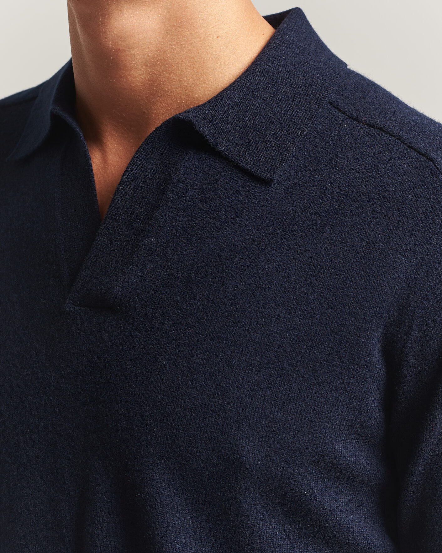 Hombres | Jerséis y prendas de punto | Morris | Wilfred Cashmere Resort Polo Navy