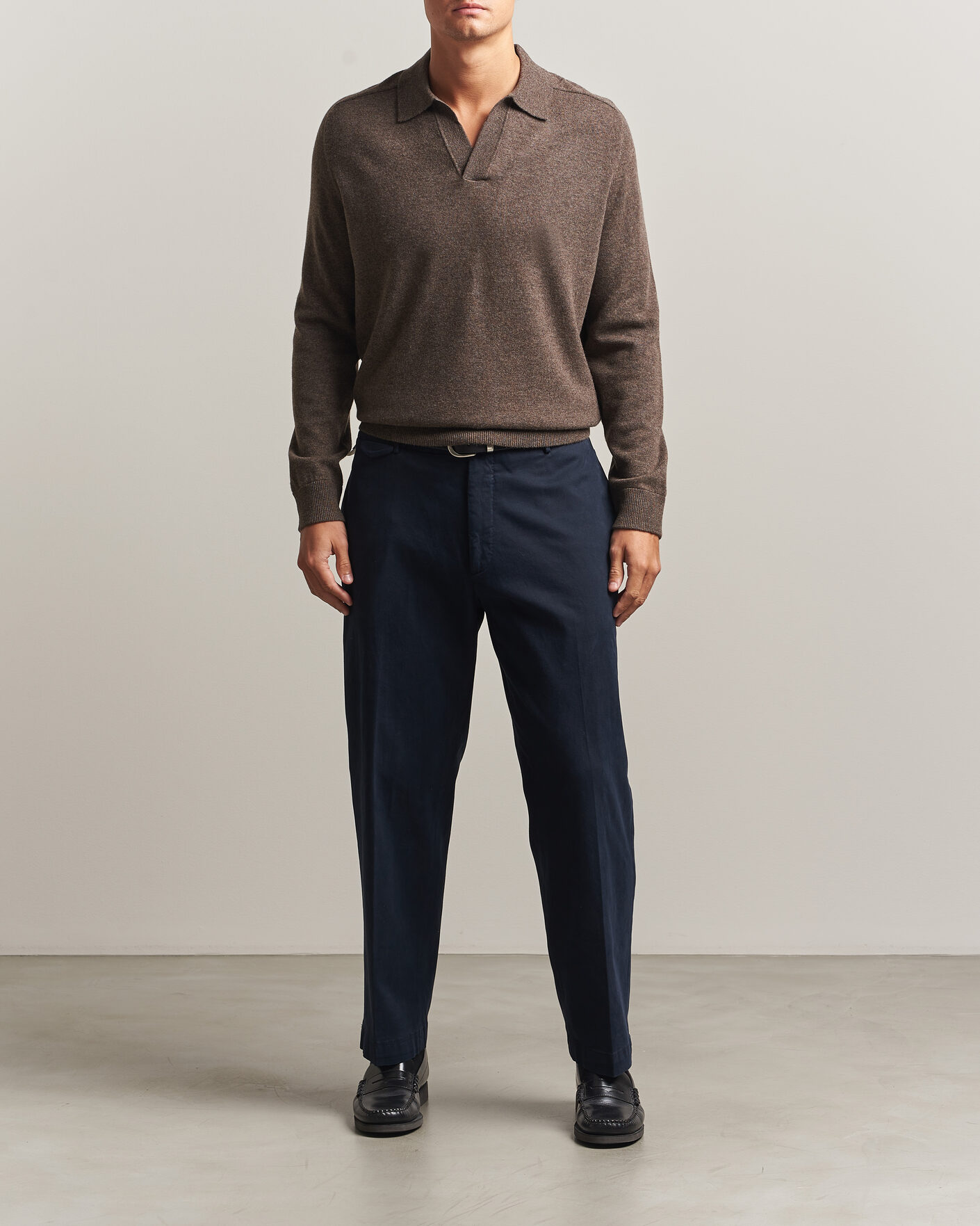Hombres | Jerséis y prendas de punto | Morris | Wilfred Cashmere Resort Polo Brown