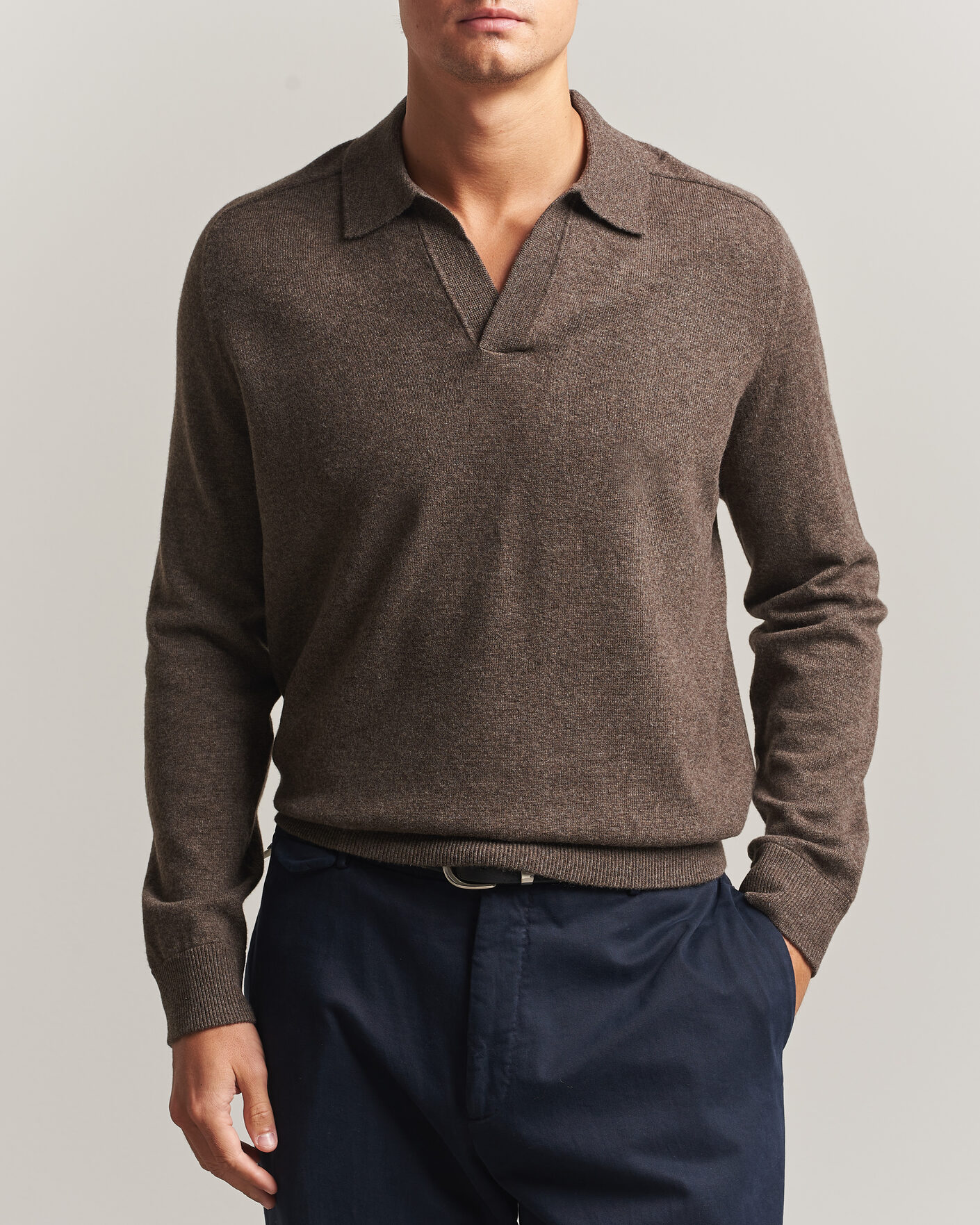 Hombres | Jerséis y prendas de punto | Morris | Wilfred Cashmere Resort Polo Brown